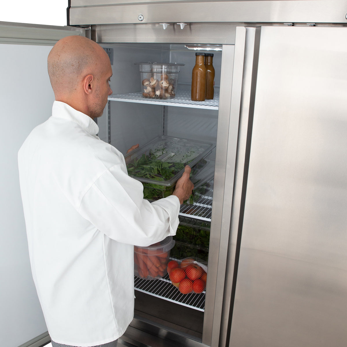 Maxx Cold MVR-72FD V-Series 3 Solid Door Reach-In Refrigerator, Bottom Mount, 81"W, 65 cu. ft. Storage Capacity, in Stainless Steel (MVR-72FDHC)