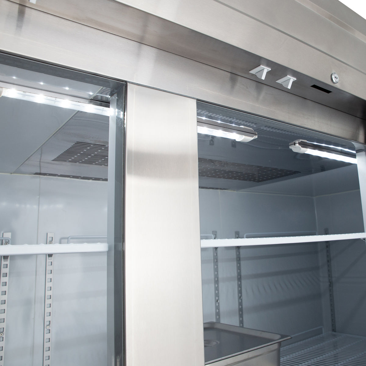 Maxx Cold MVR-72FD V-Series 3 Solid Door Reach-In Refrigerator, Bottom Mount, 81"W, 65 cu. ft. Storage Capacity, in Stainless Steel (MVR-72FDHC)