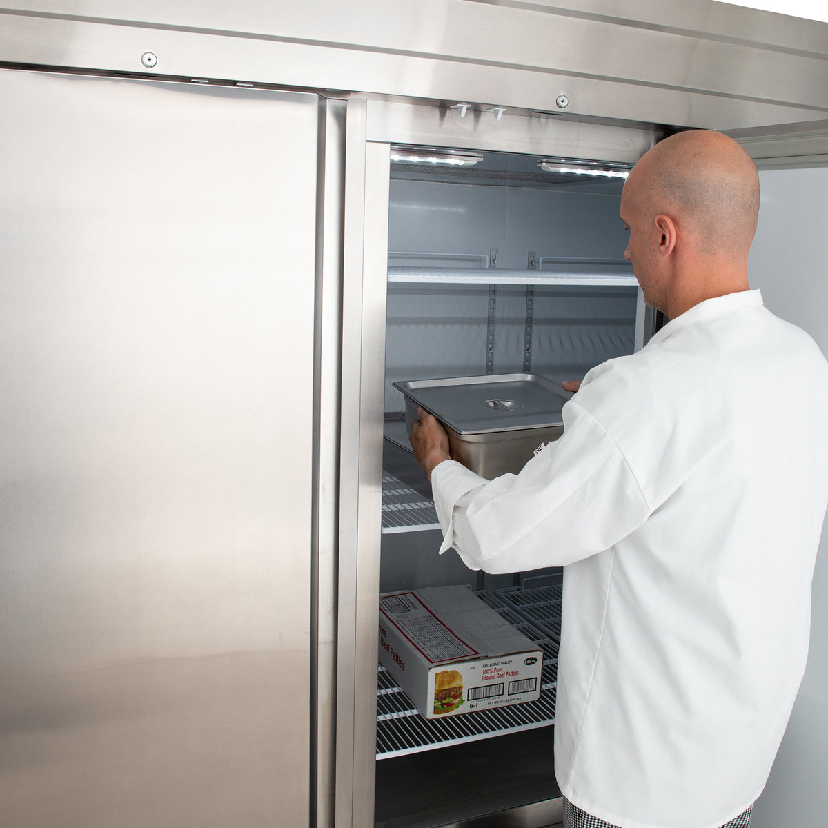 Maxx Cold MVF-72FD V-Series 3 Door Reach-In Freezer, Bottom Mount, 81"W, 65 cu. ft. Storage Capacity, in Stainless Steel (MVF-72FDHC)