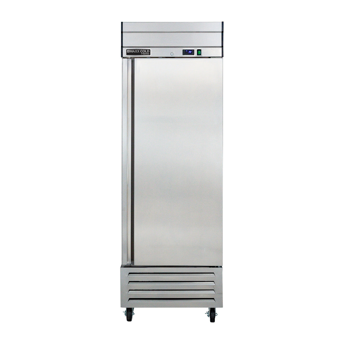 Maxx Cold MVF-23FD V-Series 1 Door Reach-In Freezer, Bottom Mount, 27"W, 19 cu. ft. Storage Capacity, in Stainless Steel (MVF-23FDHC)