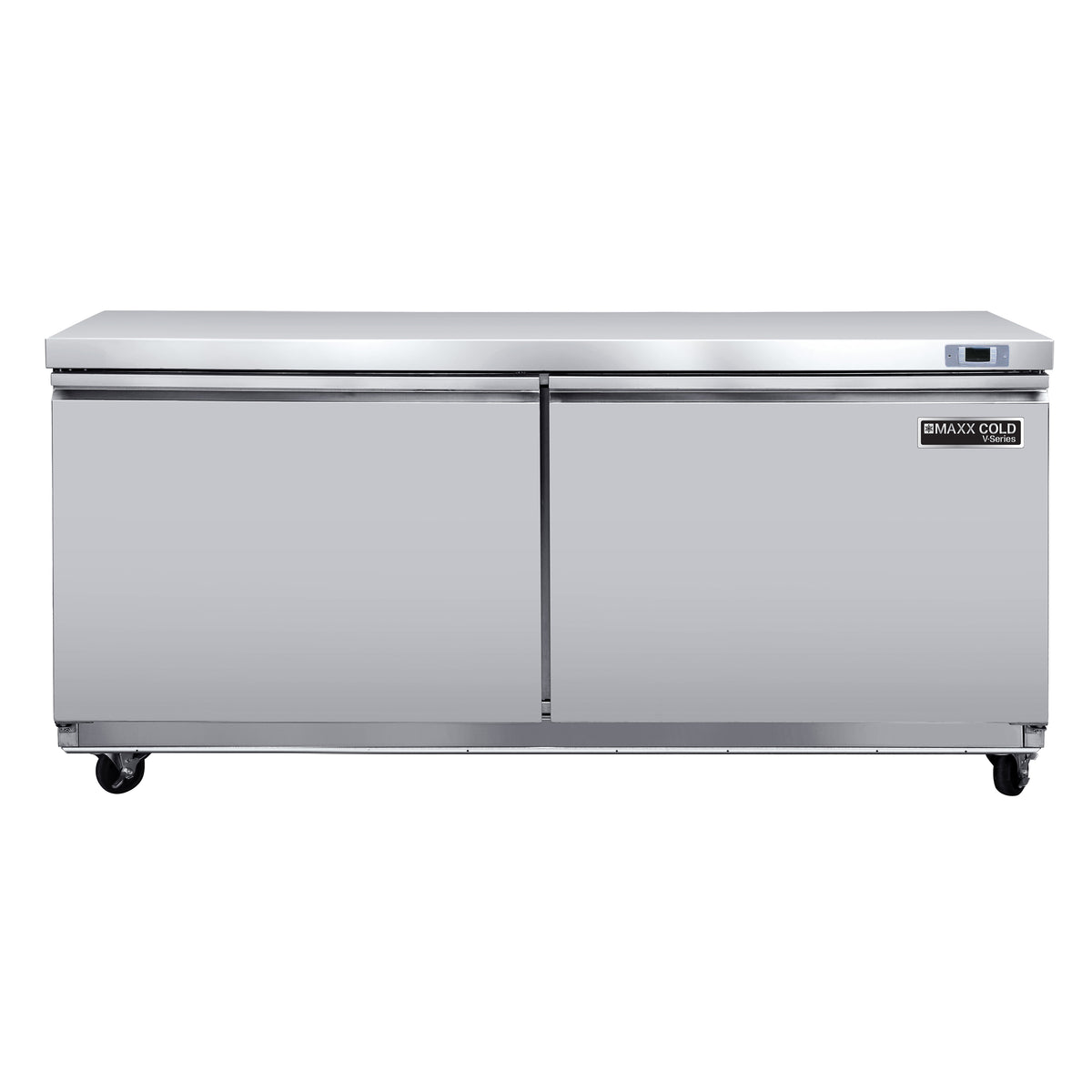 Maxx Cold MVF60UHC V-Series 2 Door Undercounter Freezer, 60"W, 18.5 cu ft, in Stainless Steel