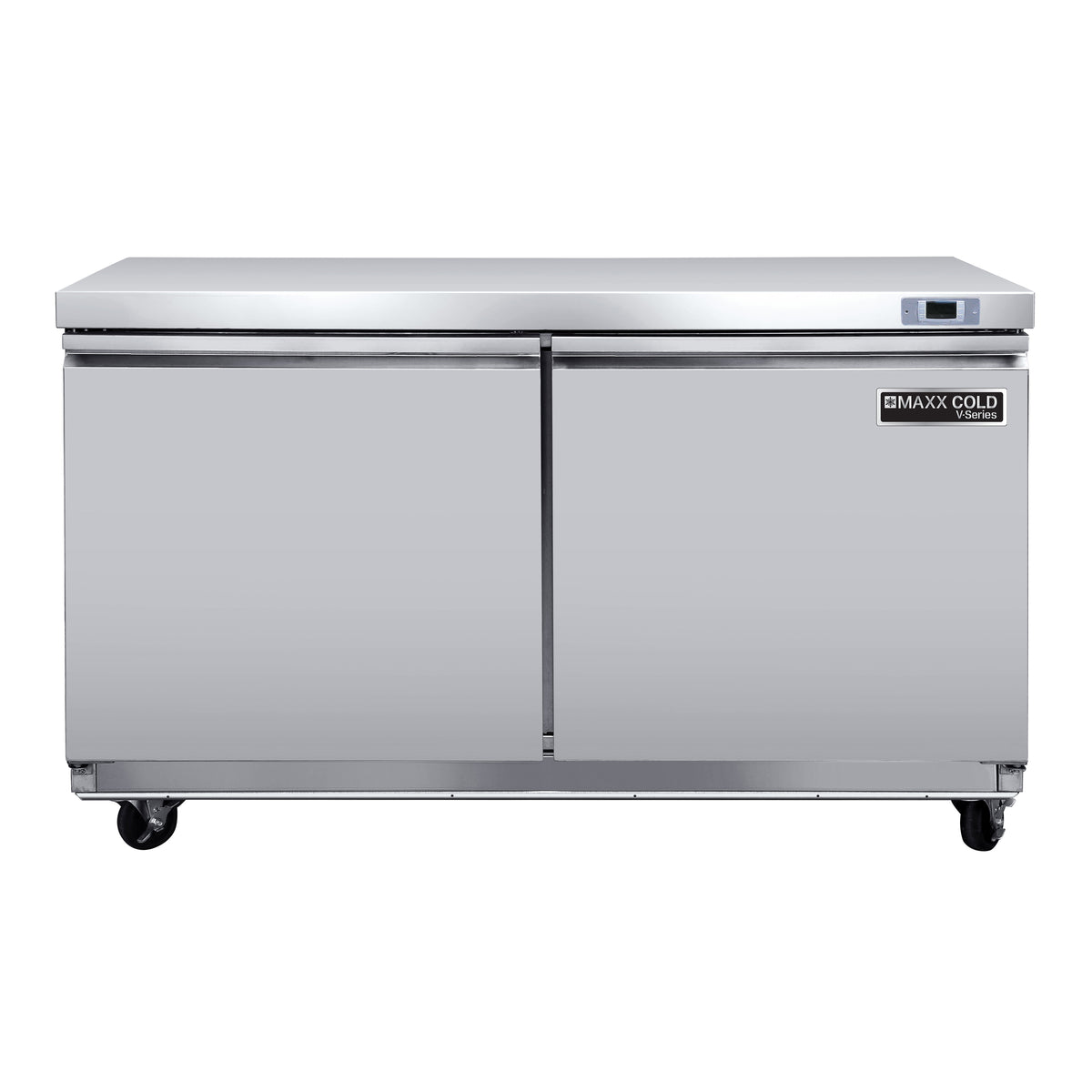 Maxx Cold MVF48UHC V-Series 2 Door Undercounter Freezer, 48"W, 14.1 cu ft, in Stainless Steel