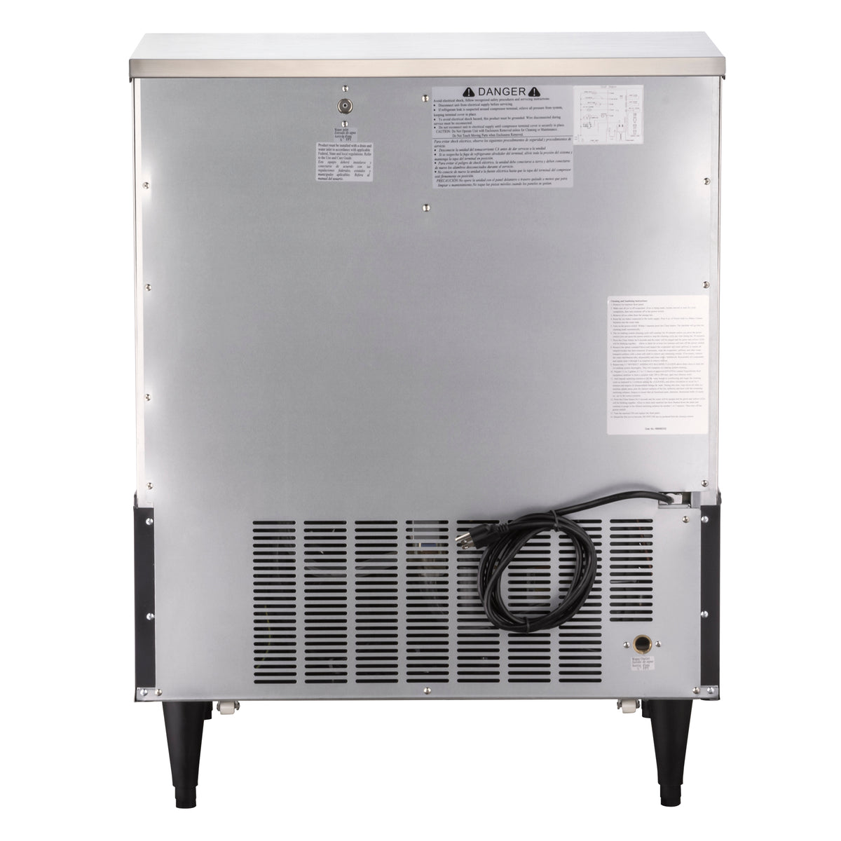 Maxx Ice MIM320NH Intelligent Series Ice Machine, 328 lbs, Half Dice Ice Cubes, 100 lbs Built-in Ice Storage Bin, Stainless Steel with Black Trim