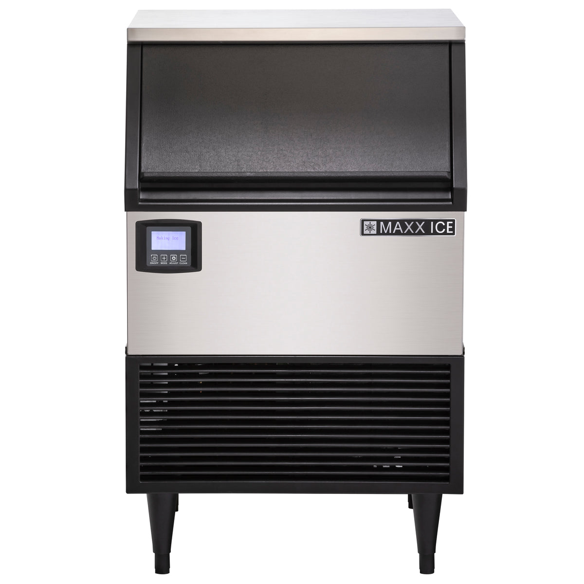 Maxx Ice MIM150N Intelligent Series Ice Machine, 152 lbs, Full Dice Ice Cubes, 75 lbs Built-in Ice Storage Bin, Stainless Steel with Black Trim