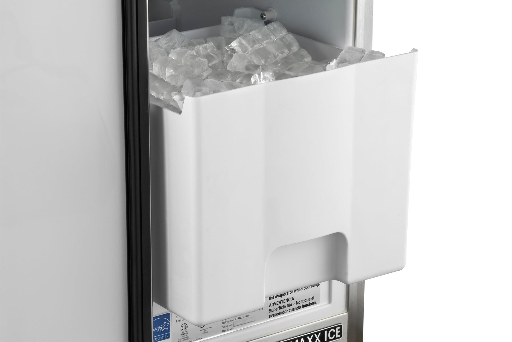 Maxx Ice MIM50P-O Premium Outdoor Self-Contained Ice Machine, 15"W, 65 lbs, Full Dice Ice Cubes, Energy Star Listed, in Stainless Steel