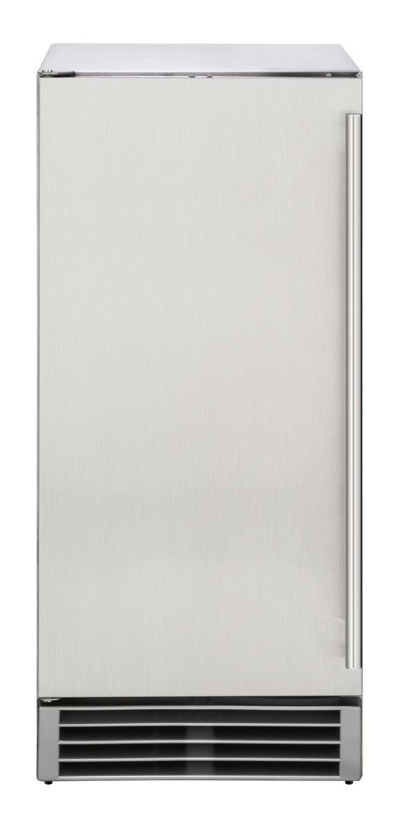 Maxx Ice MIM50P-O Premium Outdoor Self-Contained Ice Machine, 15"W, 65 lbs, Full Dice Ice Cubes, Energy Star Listed, in Stainless Steel