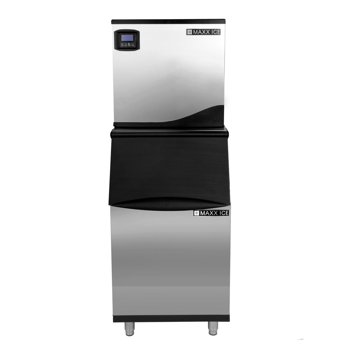 Maxx Ice MIM360NH Intelligent Series Modular Ice Machine, 22"W, 361 lbs, Half Dice Ice Cubes, in Stainless Steel with Black Trim