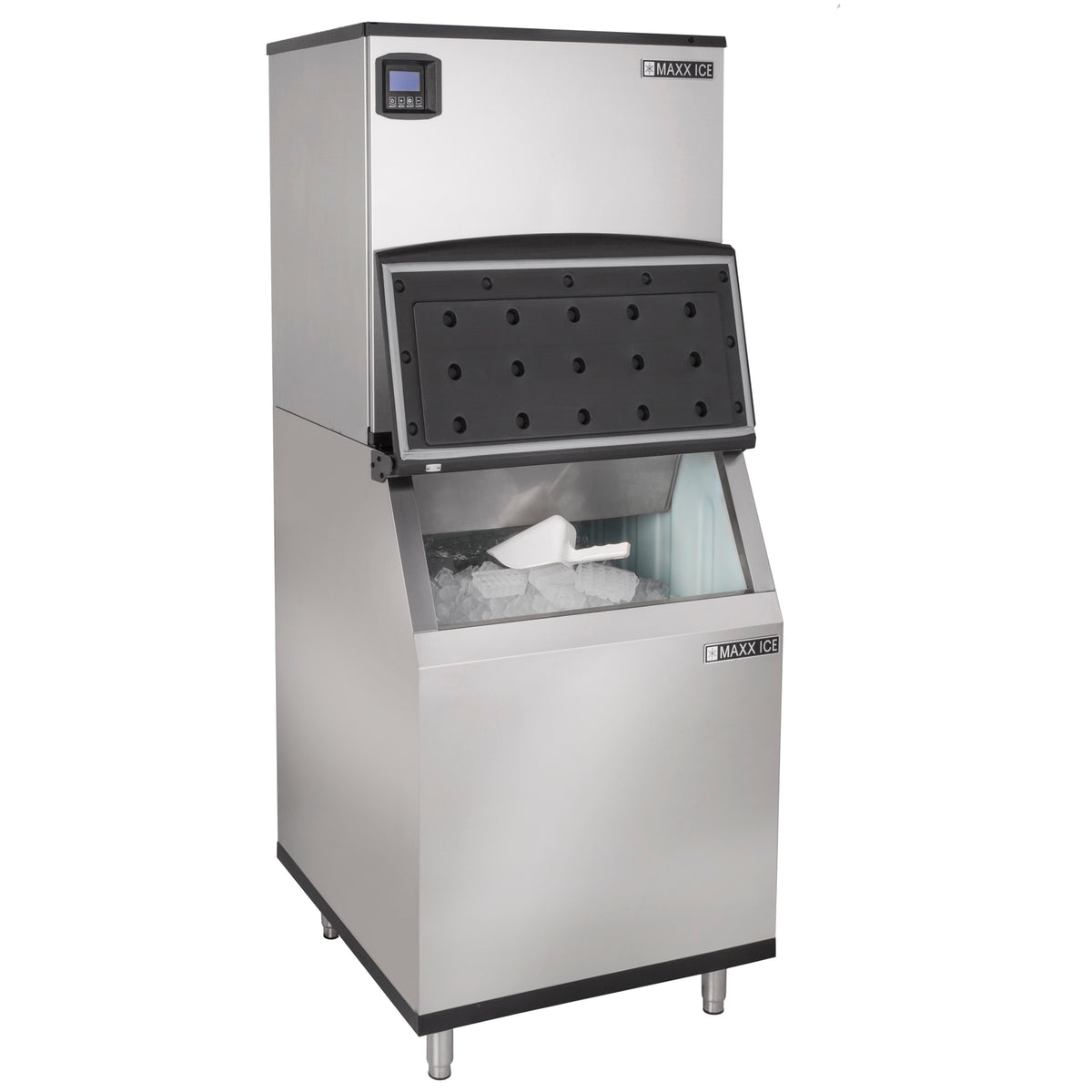 Maxx Ice MIM1000N Intelligent Series Modular Ice Machine, 30"W, 937 lbs, Full Dice Ice Cubes, in Stainless Steel with Black Trim