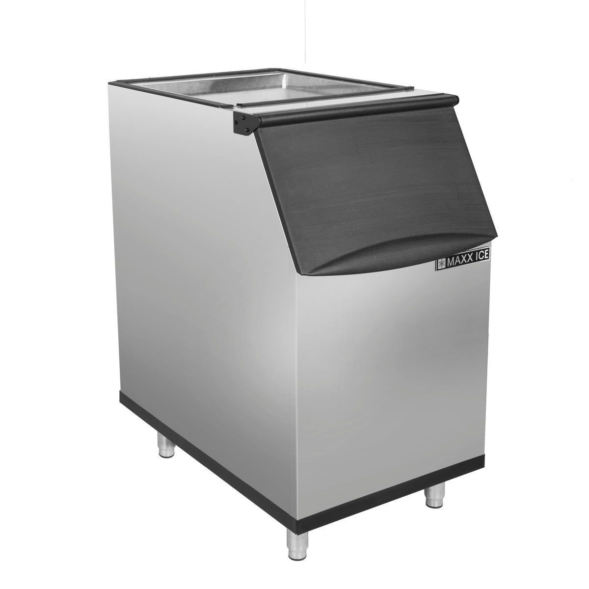 Maxx Ice MIB310N Storage Bin, 22"W, 310 lbs Storage Capacity, in Stainless Steel with Black Trim