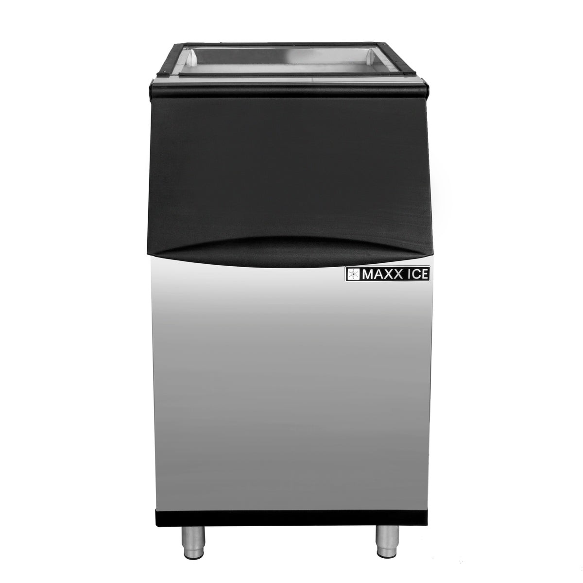 Maxx Ice MIB310N Storage Bin, 22"W, 310 lbs Storage Capacity, in Stainless Steel with Black Trim