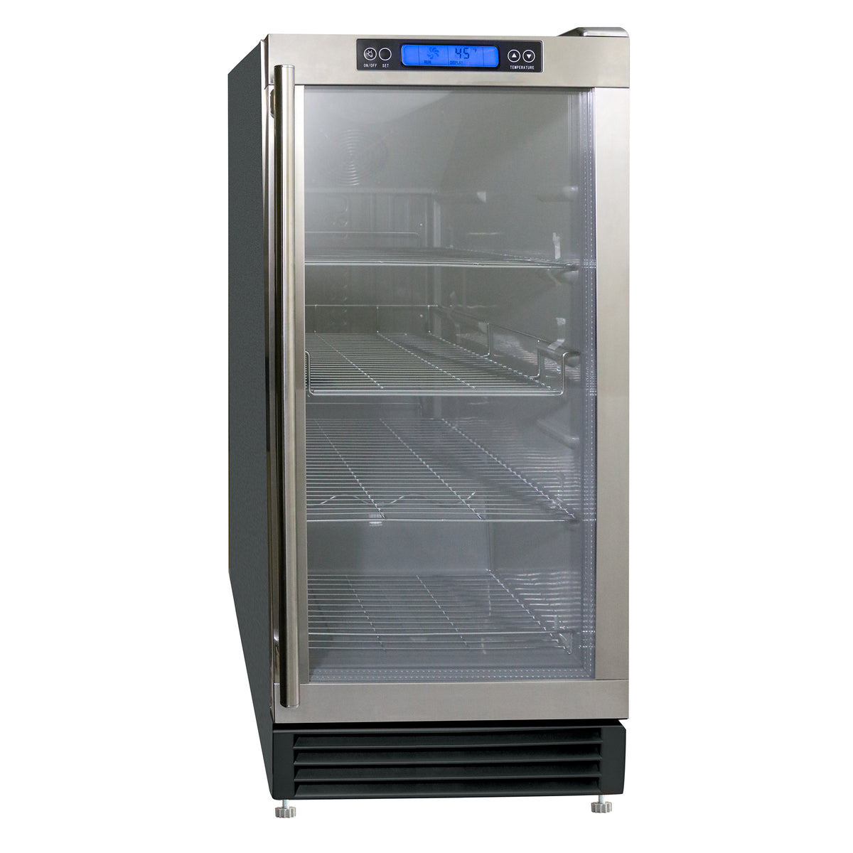 Maxx Ice MCBC3U Indoor Glass Door Beverage Center, Stainless Steel Handle with Black Exterior and 3 Cubic Feet of Storage Capacity