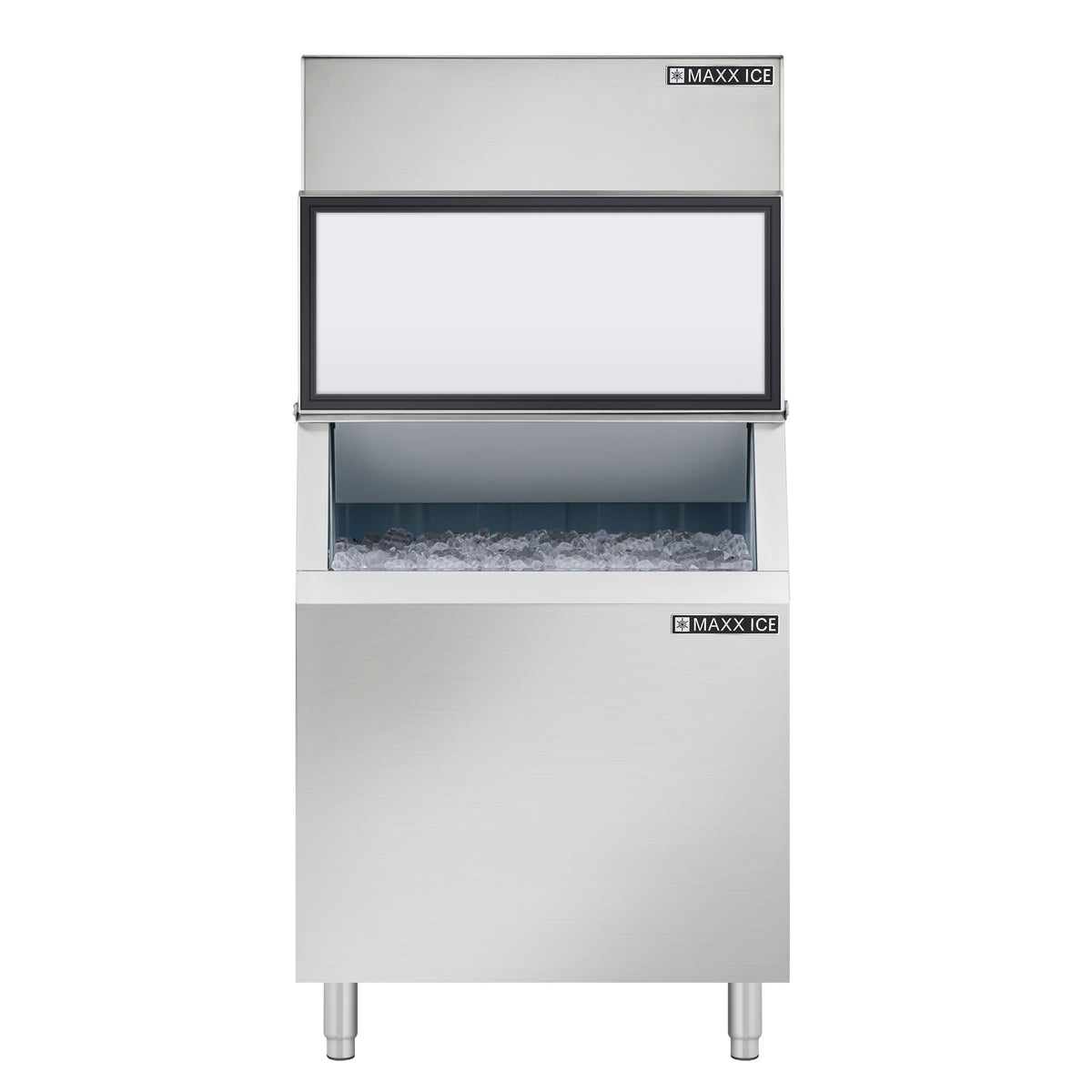 Maxx Ice MIM452B Modular Ice Machine, 30"W, 460 lbs, Full Dice Ice Cubes, and Storage Bin, 30"W, 400 lbs, in Stainless Steel