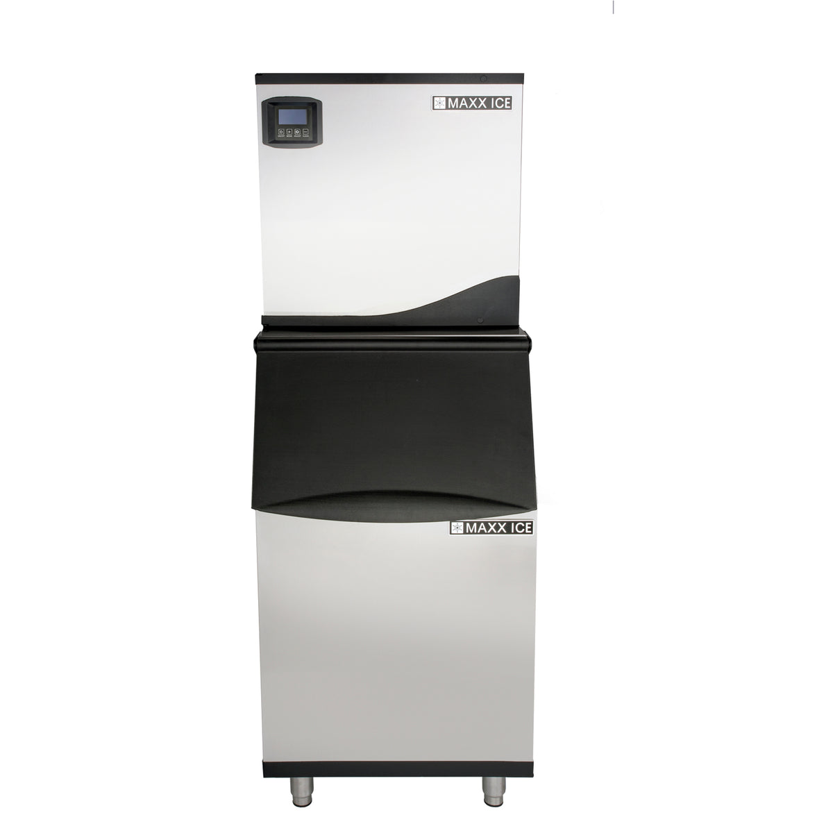 Maxx Ice MIM360N-B310 Intelligent Series Modular Ice Machine, 22"W, 373 lbs, Full Dice Ice Cubes, and Storage Bin, 22"W, 310 lbs, in Stainless Steel