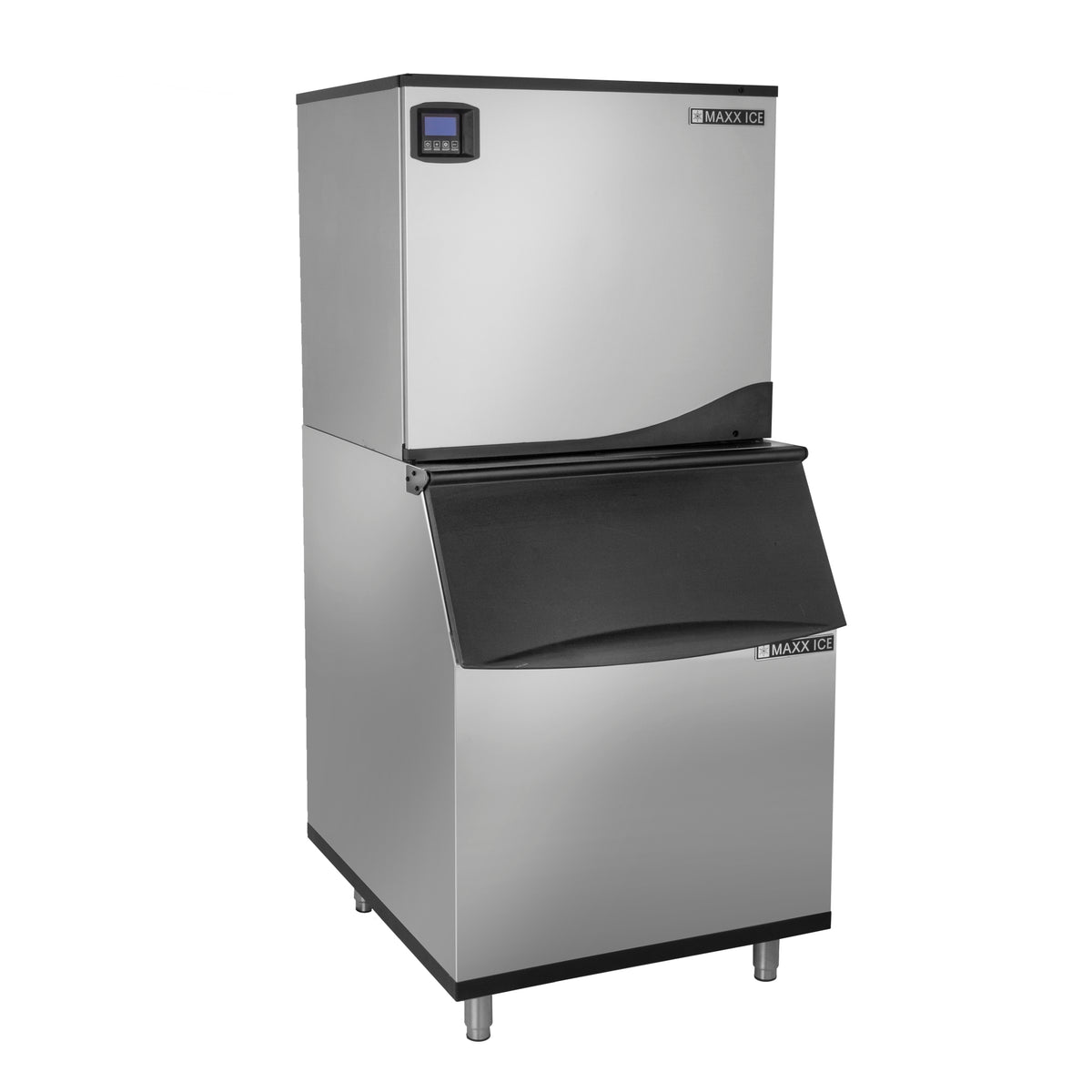 Maxx Ice MIM650N-B470 Intelligent Series Modular Ice Machine, 30"W, 650 lbs, and Storage Bin, 30"W, 470 lbs, in Stainless Steel