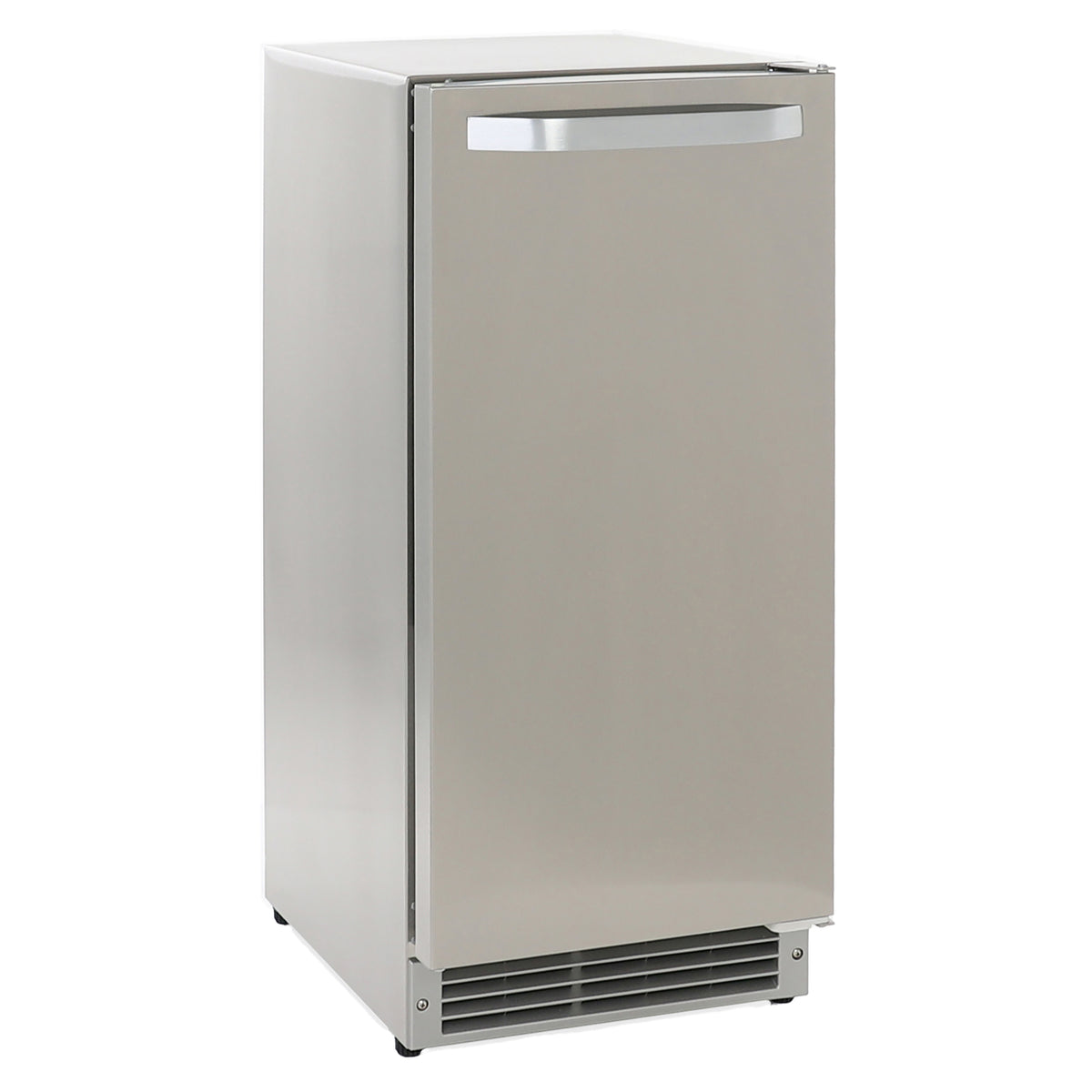 Maxx Ice MIM25 Shallow Depth Outdoor Built-In Undercounter Ice Maker, 15", 25 lbs, Crescent Cubes, 22 lb Ice Storage Bin, Stainless Steel (MIM25CO)