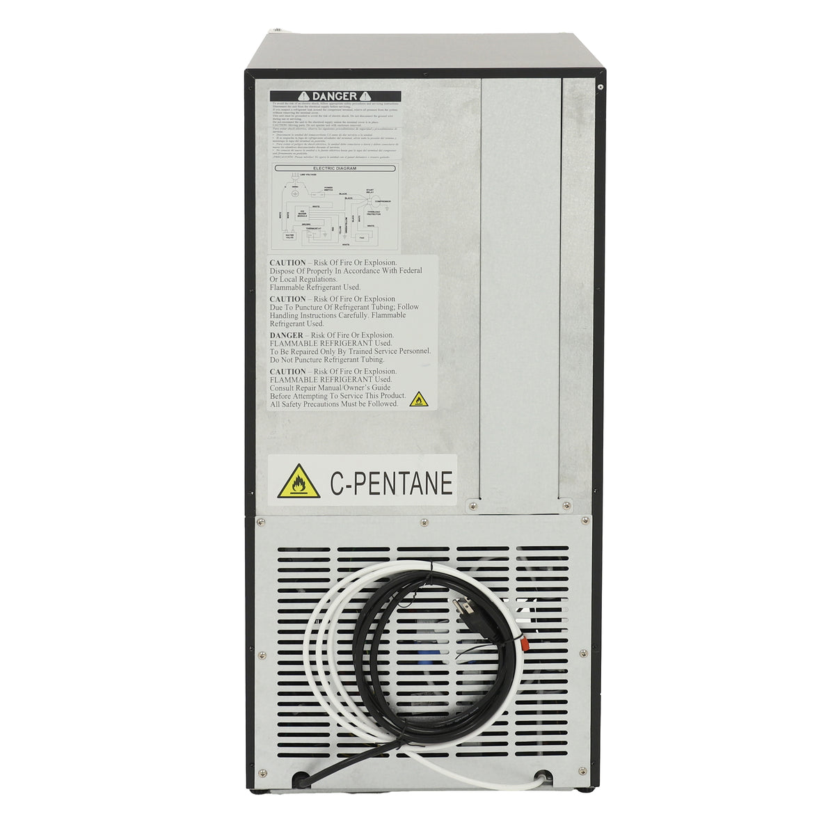 Maxx Ice MIM25 Shallow Depth Indoor Built-In Undercounter Ice Maker, 15", 25 lbs, Crescent Ice Cubes, 22 lb Ice Storage Bin, Stainless Steel (MIM25C)