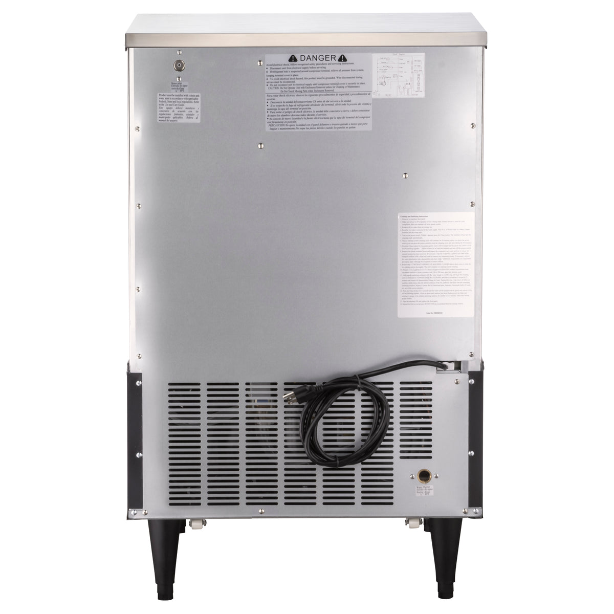Maxx Ice MVI200 V-Series Ice Machine, 199 lb, Full Dice Ice Cubes, 75 lb Built-in Ice Storage Bin, Stainless Steel with Black Trim (MVI200F)
