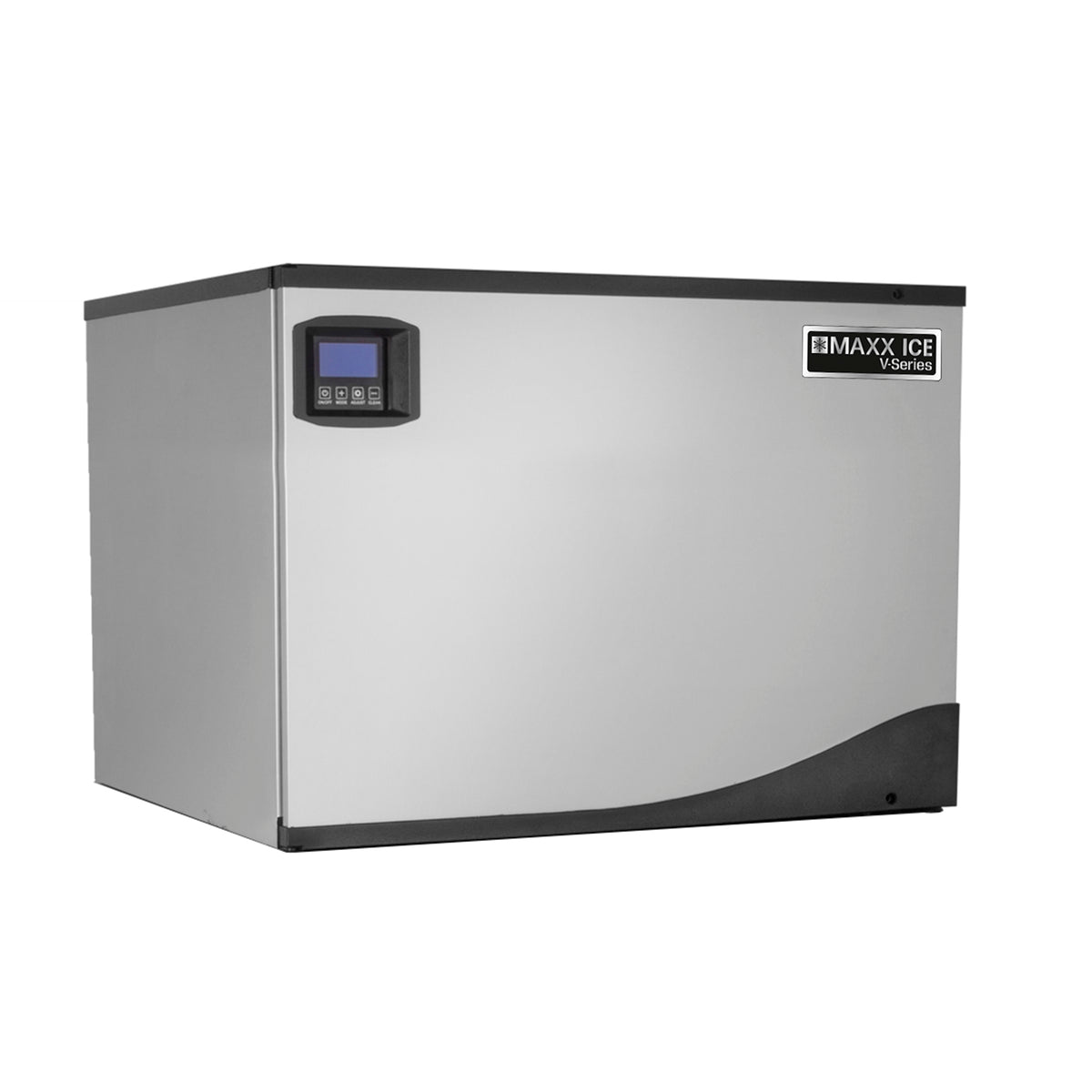 Maxx Ice MVI490 V-Series Modular Ice Machine, 30"W, 521 lb, Full Dice Ice Cubes, and Storage Bin, 30"W, 470 lb, in Stainless Steel (MVI490FB)