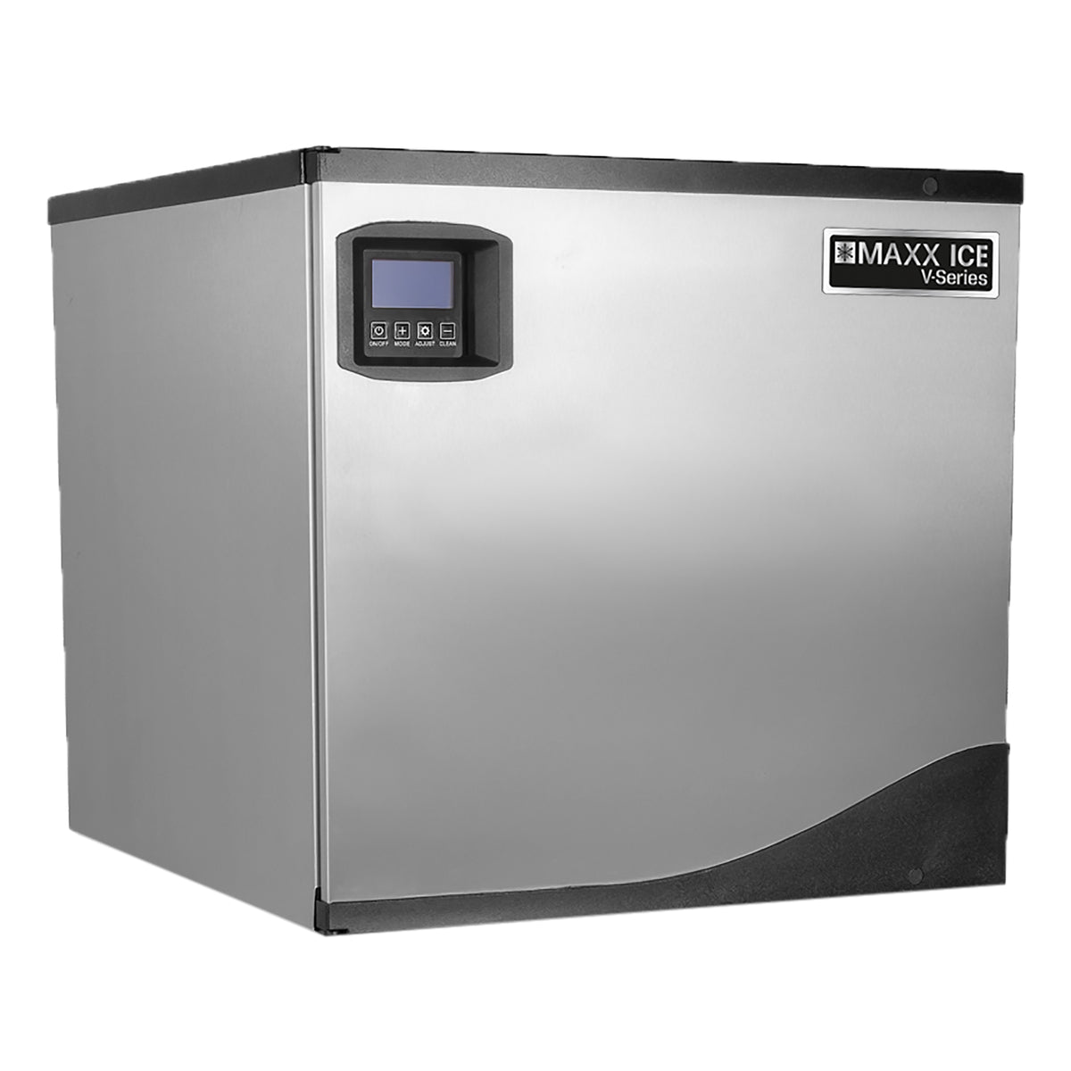 Maxx Ice MVI350 V-Series Modular Ice Machine, 22"W, 373 lb, Full Dice Ice Cubes, and Storage Bin, 22"W, 310 lb, in Stainless Steel (MVI350FB)