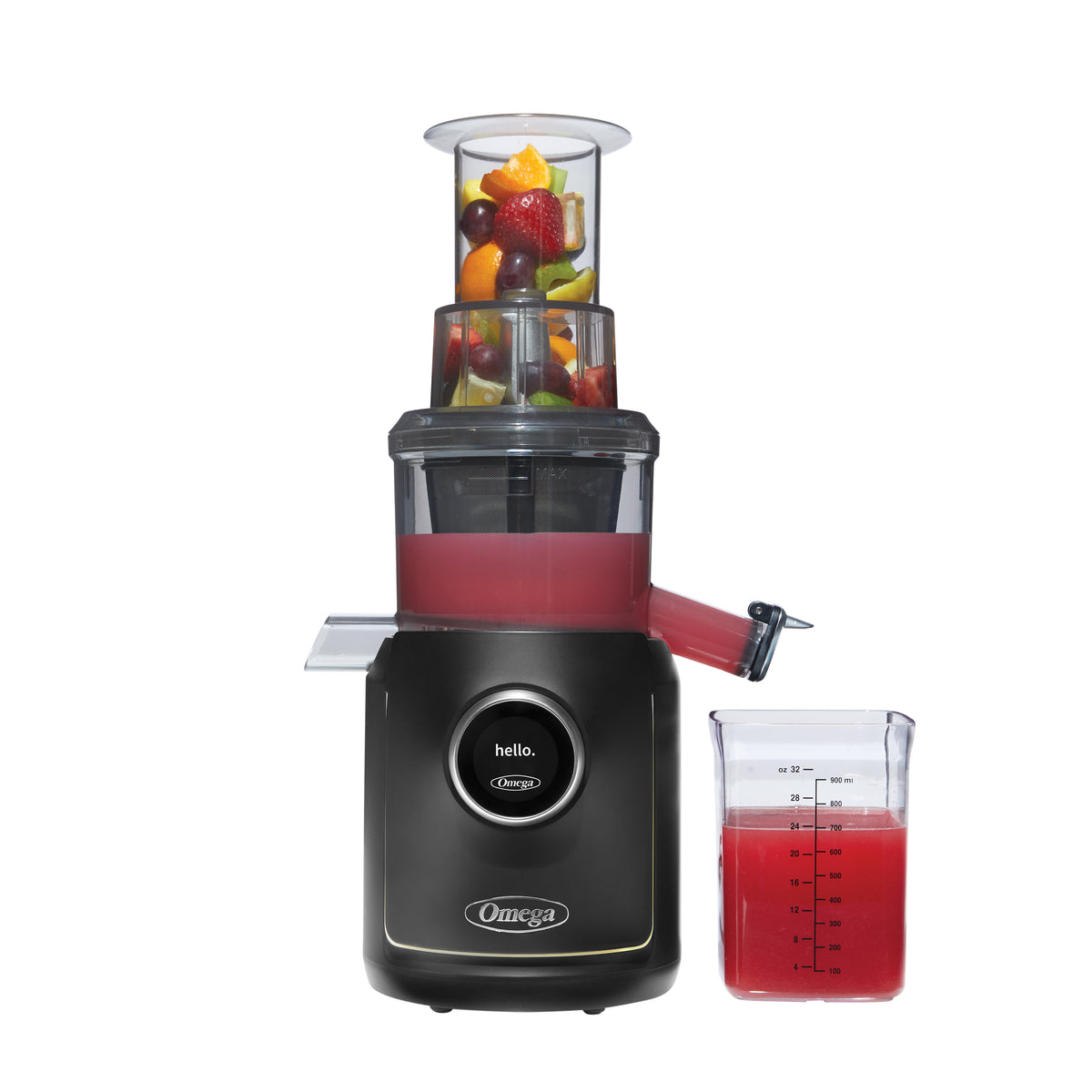 Omega OMSMVT Self Feeding Juicer, Wide Mouth, Intellidial Technology