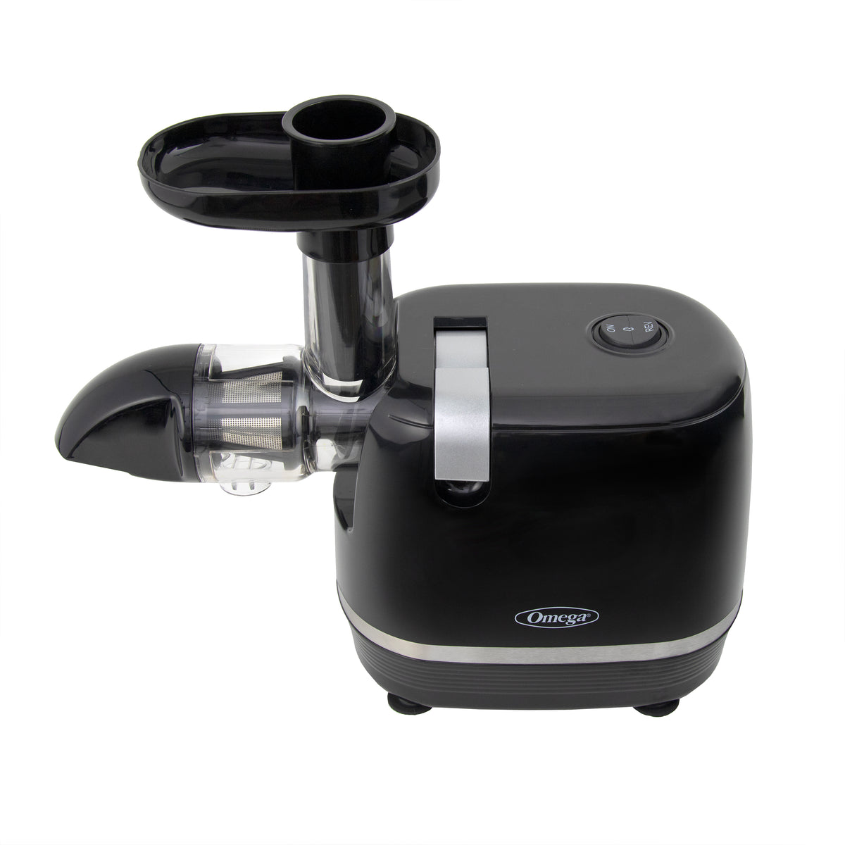 Omega H3000 Cold Press 365 Compact Masticating Horizontal Juicer, 150W Low-Speed 3-Stage Auger, in Black (H3000R)