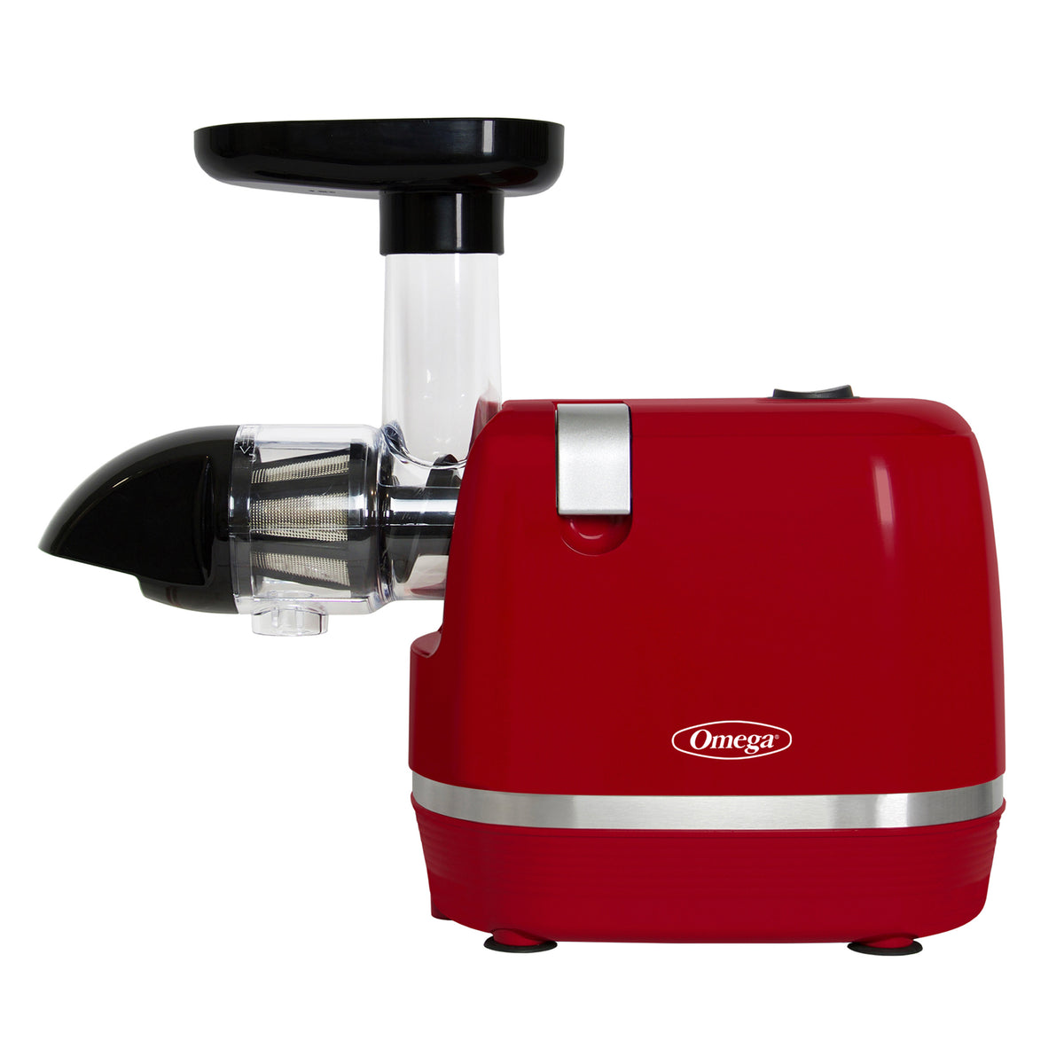 Omega H3000 Cold Press 365 Compact Masticating Horizontal Juicer, 150W Low-Speed 3-Stage Auger, in Red (H3000RED)