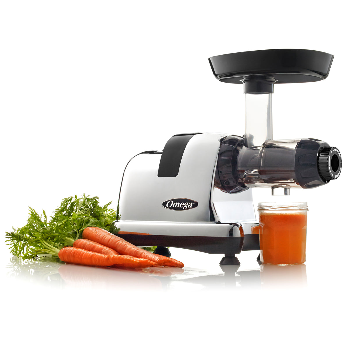 Omega J8006 J8006HDC Chrome 200-Watt Cold Press Masticating Slow Juicer With 3-Stage Auger