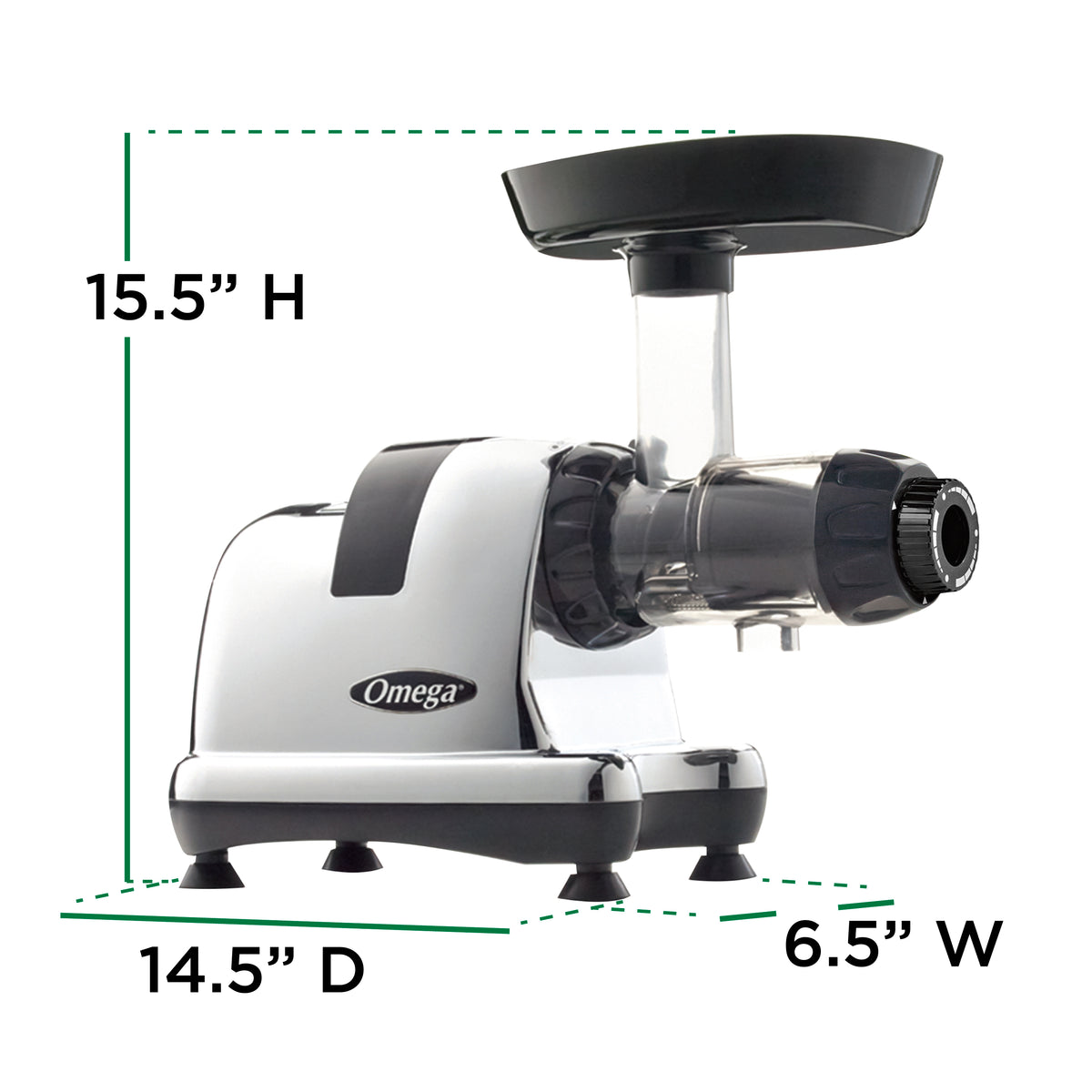 Omega J8006 J8006HDC Chrome 200-Watt Cold Press Masticating Slow Juicer With 3-Stage Auger