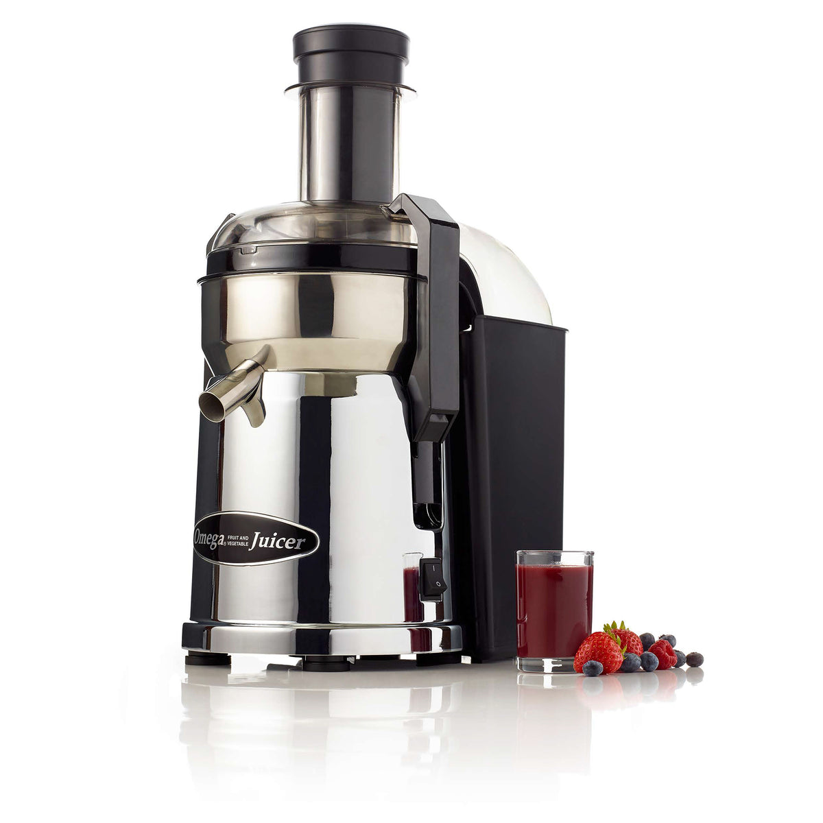 Omega MMC500C MegaMouth Heavy-Duty Commercial Centrifugal Juicer, in Chrome