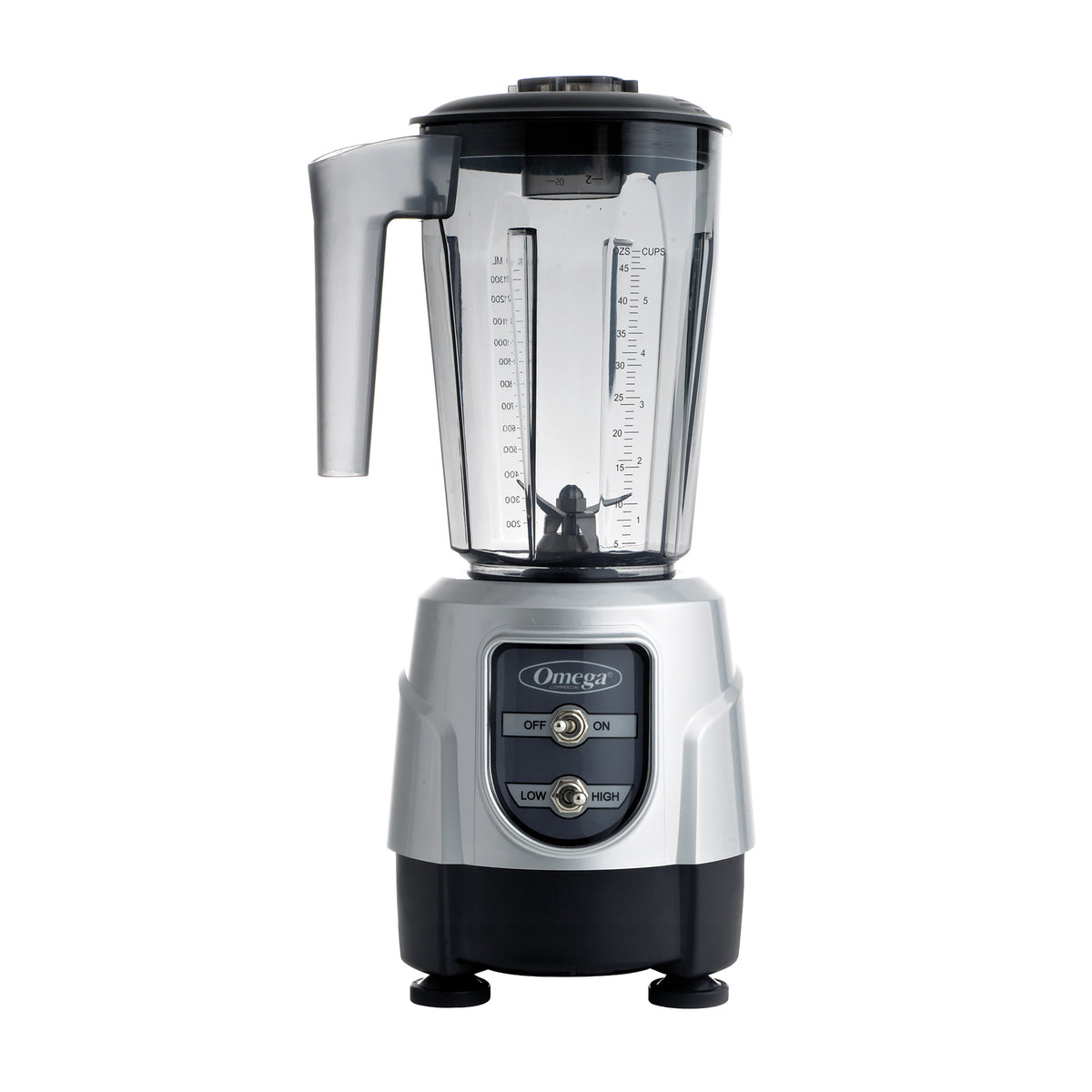 Omega BL330 Eastman Tritan Copolyester High or Low Speed Blender, 1.4 Liter Capacity, in Silver (BL330S)