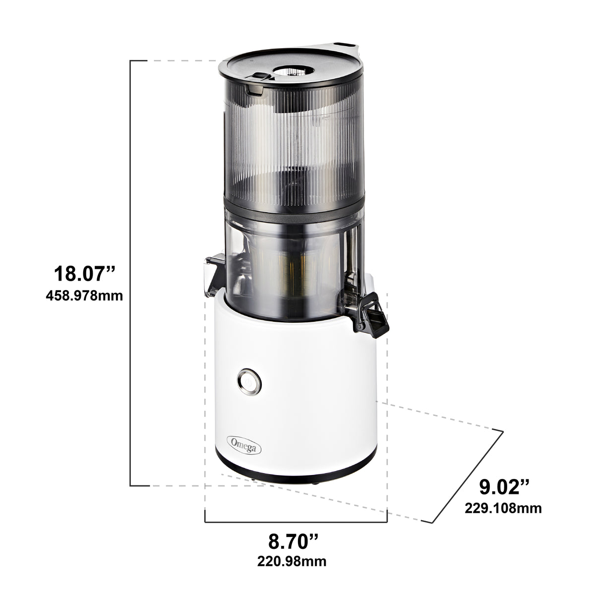 Omega JC2022 Effortless Batch Juicer, 2L Capacity, in White (JC2022WH11)