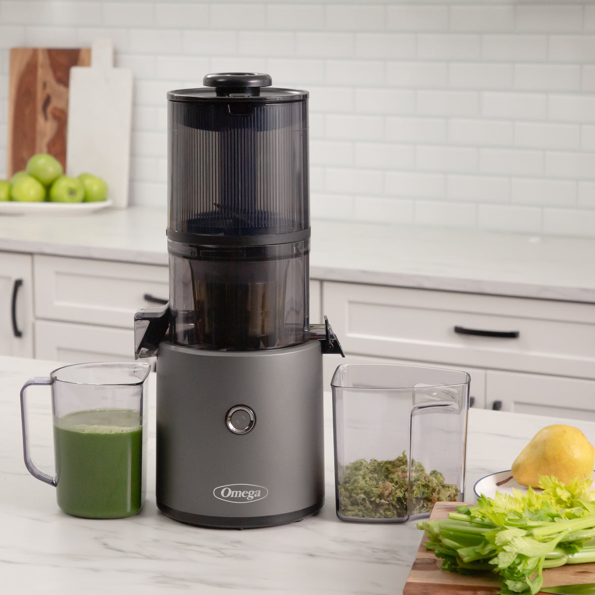 Omega JC2022 Effortless Batch Juicer, 2L Capacity, in Gray (JC2022GY11)