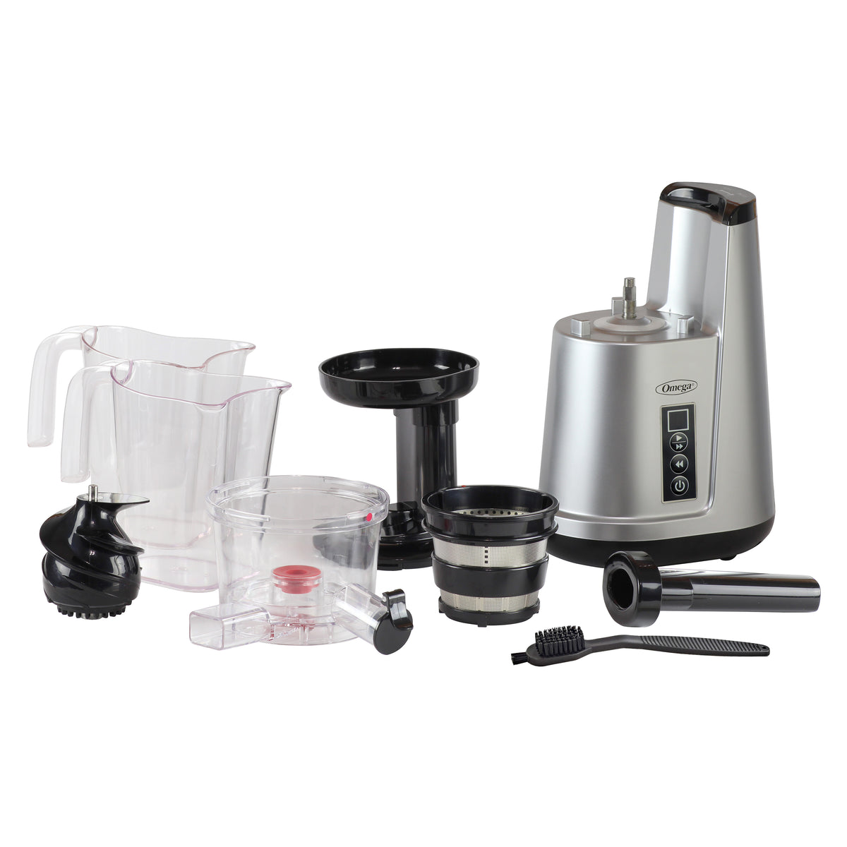 Omega JC3000 Cold Press 365 Compact Masticating Vertical Juicer, 120W Low-Speed 3-Stage Auger, in Silver (JC3000SV13)