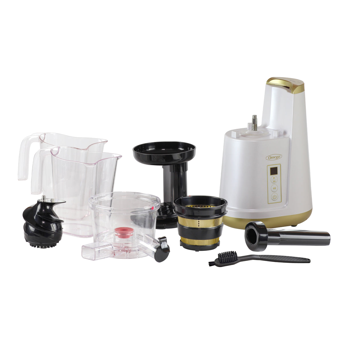 Omega JC3000 Cold Press 365 Compact Masticating Vertical Juicer, 120W Low-Speed 3-Stage Auger, in White (JC3000WH13)