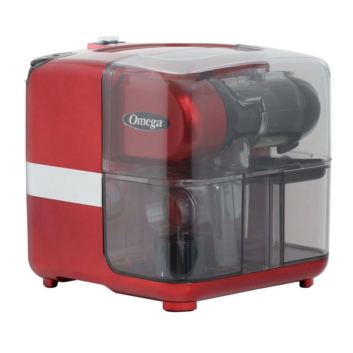 Omega JCUBE500 Cold Press 365 Masticating Slow Juicer and Nutrition System with On-Board Storage, in Red (JCUBE500RD)