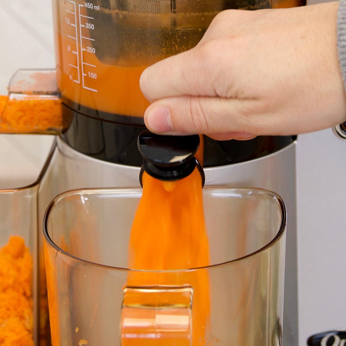 Omega VSJ843Q Cold Press Masticating Vegetable and Fruit Extractor, Vertical Low-Speed Juicer, in Silver (VSJ843QS)