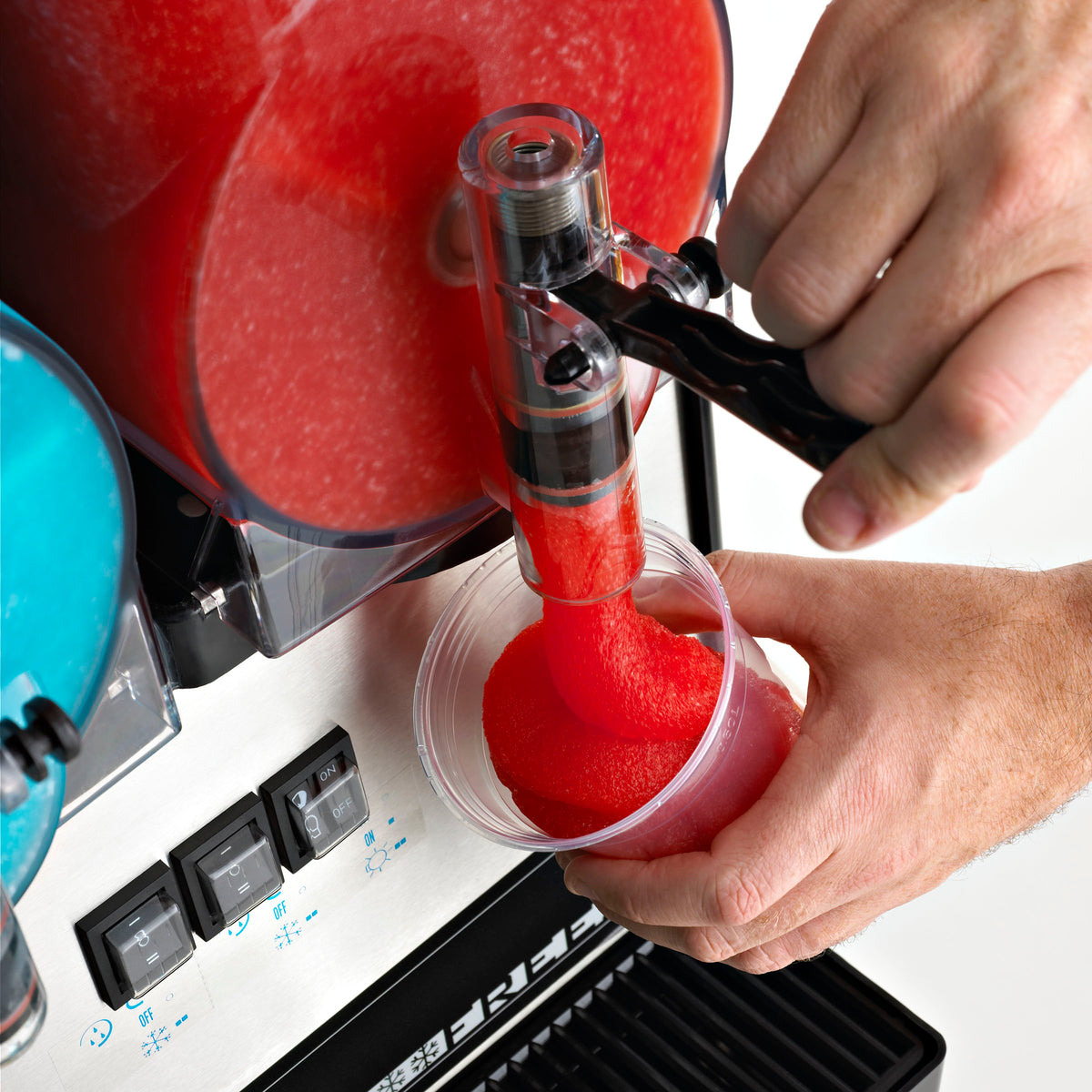 Omega OFS20 Double Bowl, 3-Gallons Each, Frozen Granita Machine, in Black/Stainless Steel