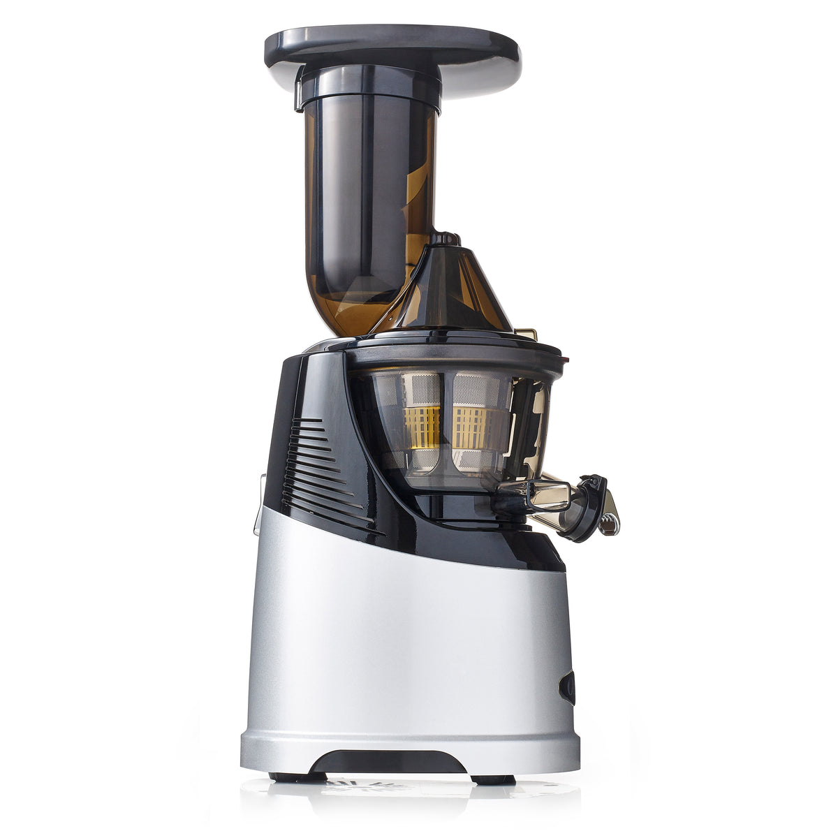 Omega MMV700 MegaMouth Compact Masticating Vertical Juicer, 240W Low-Speed Single Stage Auger, in Silver (MMV700S)