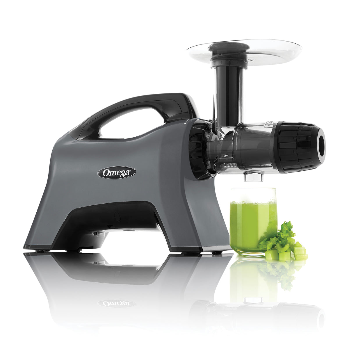 Omega MM1500 Medical Medium BPA Free Slow Masticating Juicer with End Cap for Celery Extraction, 200W, in Gray (MM1500GY13)