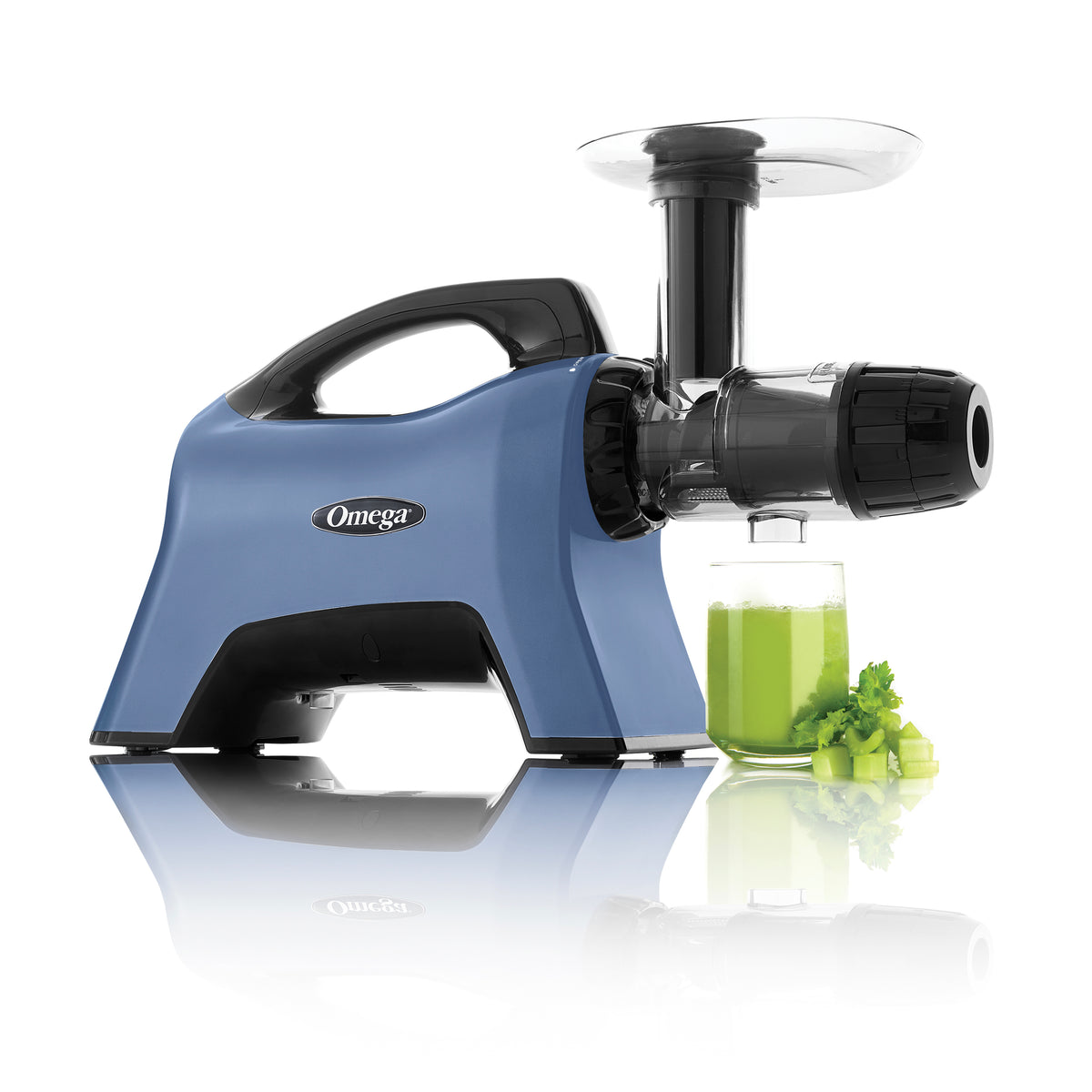Omega MM1500 Medical Medium BPA Free Slow Masticating Juicer with End Cap for Celery Extraction, 200W, in Blue (MM1500BL13)