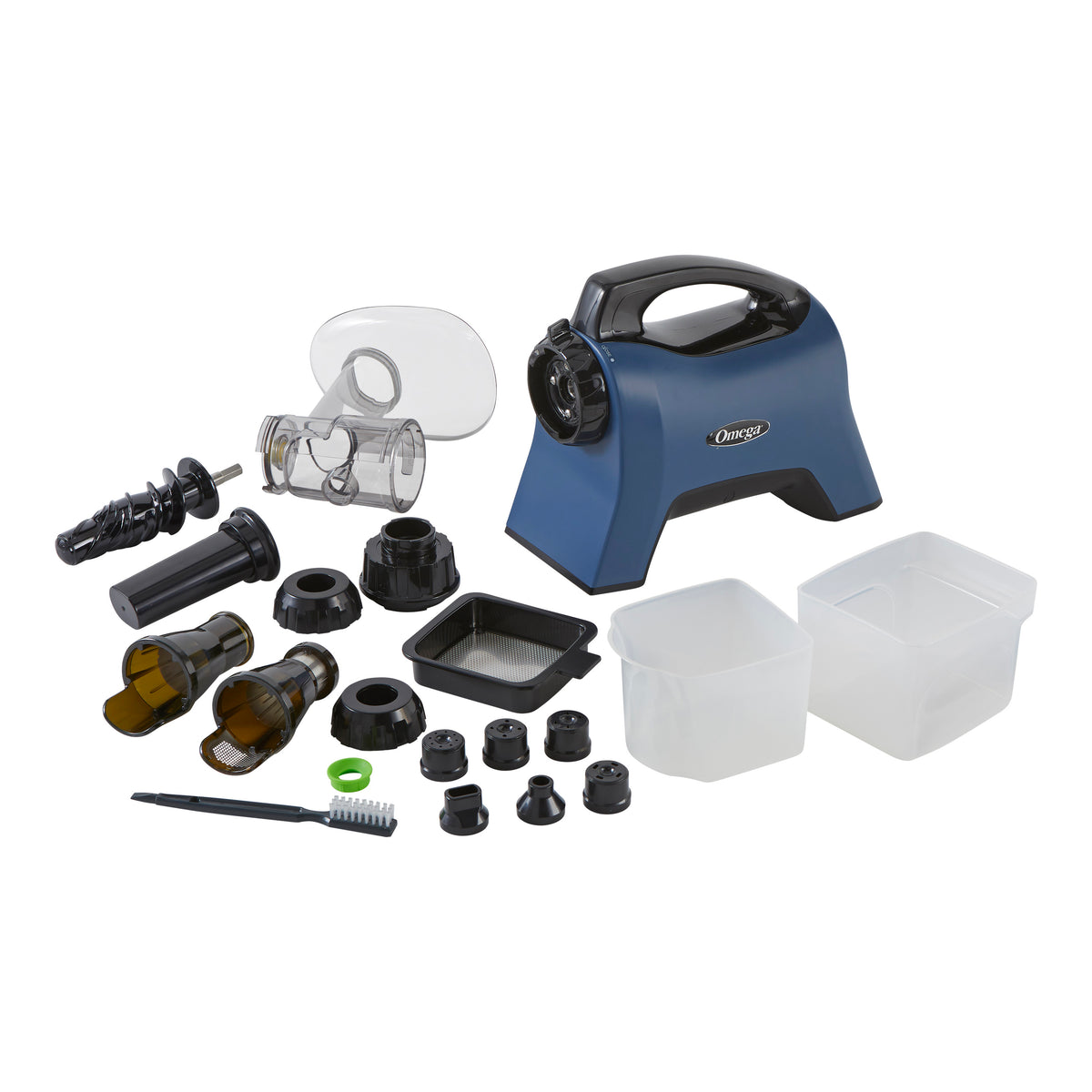 Omega MM1500 Medical Medium BPA Free Slow Masticating Juicer with End Cap for Celery Extraction, 200W, in Blue (MM1500BL13)
