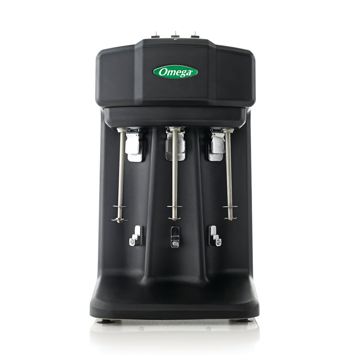 Omega M1000 Triple Spindle Milkshake Maker with (3) 28oz Stainless Steel Blending Cups, in Black (M3000)