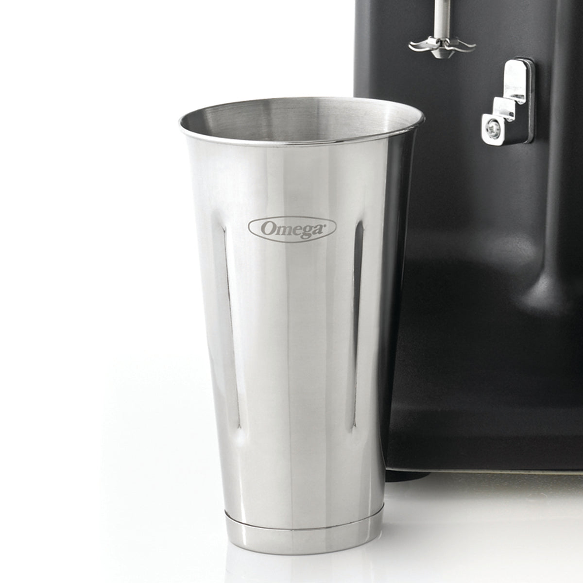 Omega M1000 Triple Spindle Milkshake Maker with (3) 28oz Stainless Steel Blending Cups, in Black (M3000)