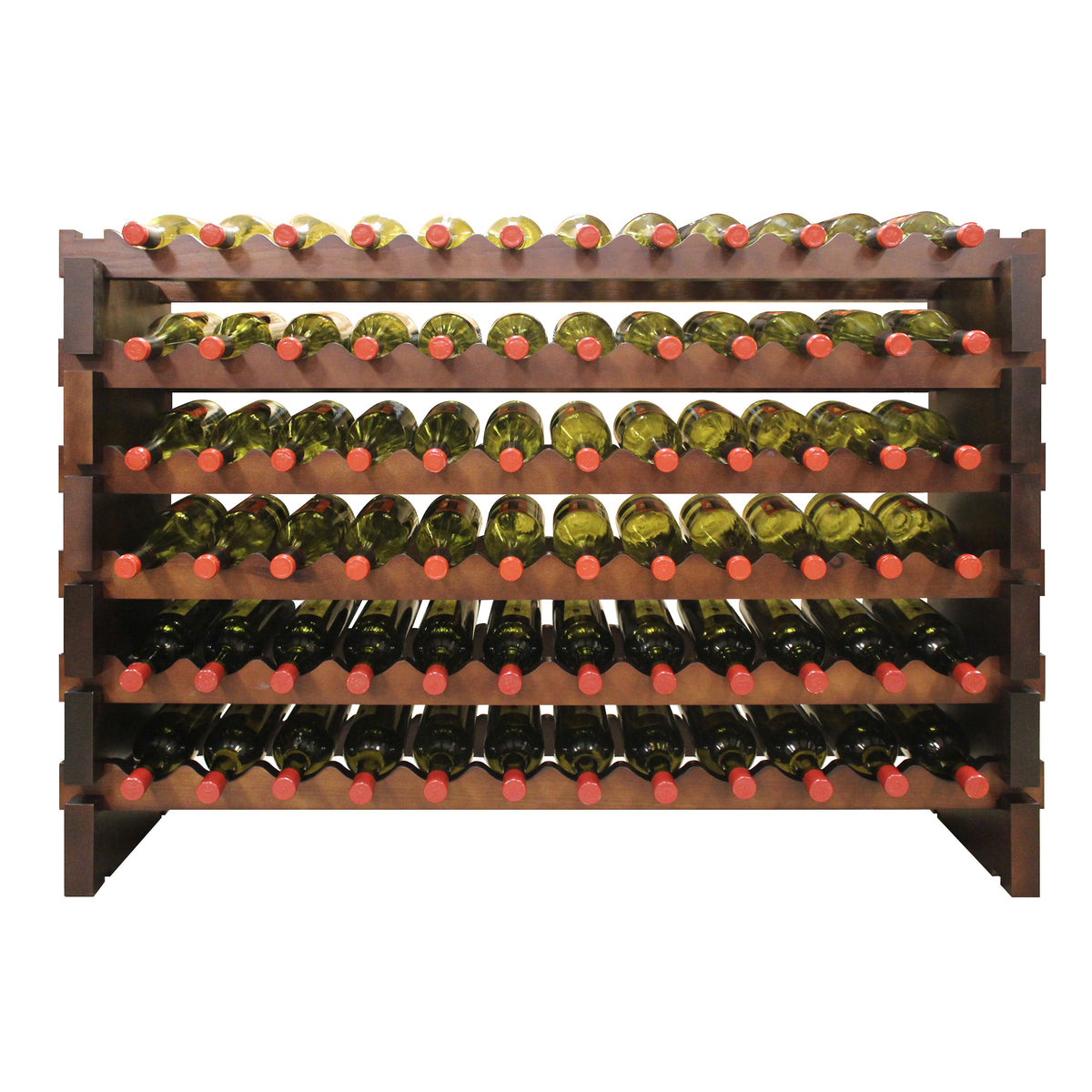 Vinotemp EP-4472-72 Modular Wine Rack, 6 x 12, 72 Bottle Capacity, in Cherry (EP-4472-72S-C)