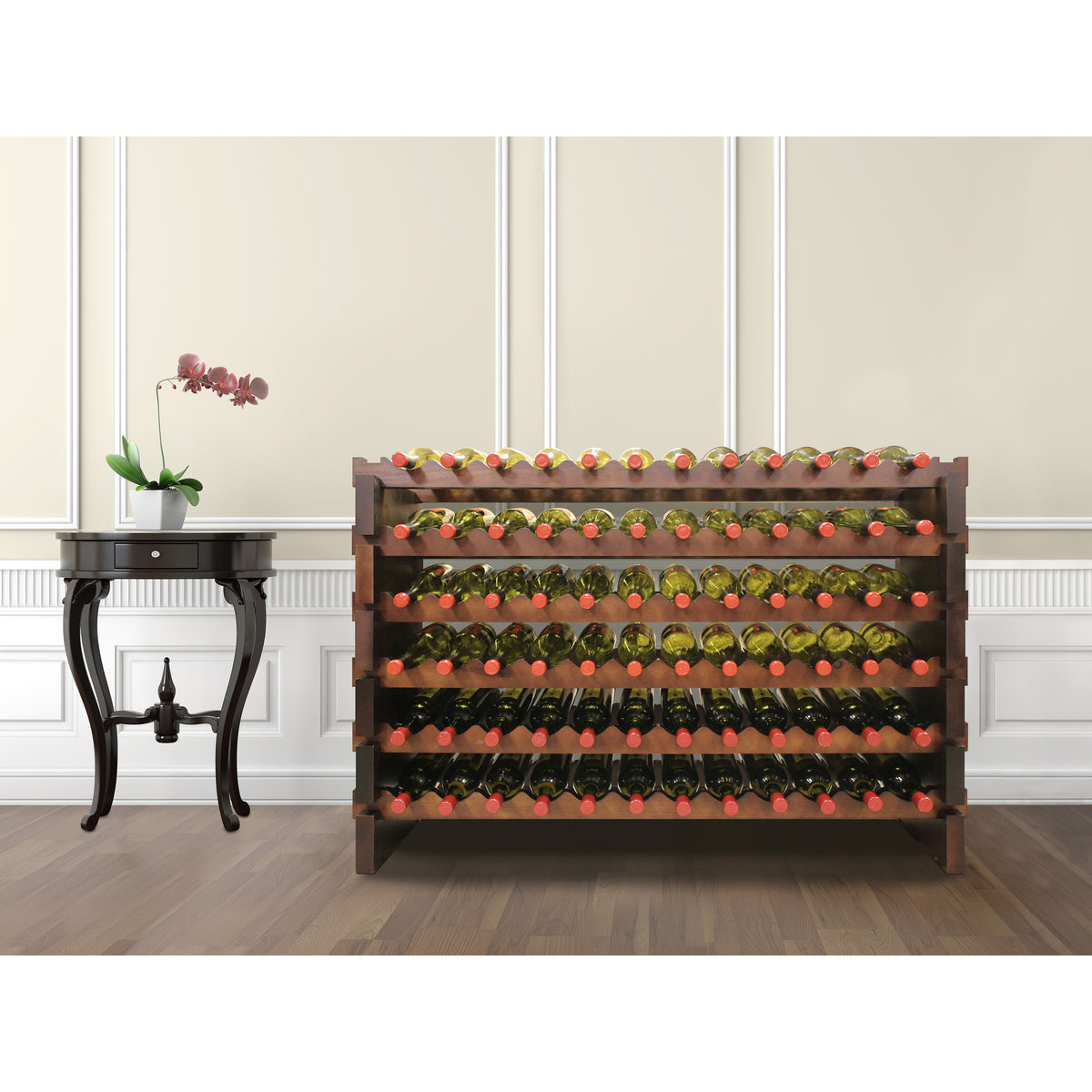 Vinotemp EP-4472-72 Modular Wine Rack, 6 x 12, 72 Bottle Capacity, in Cherry (EP-4472-72S-C)