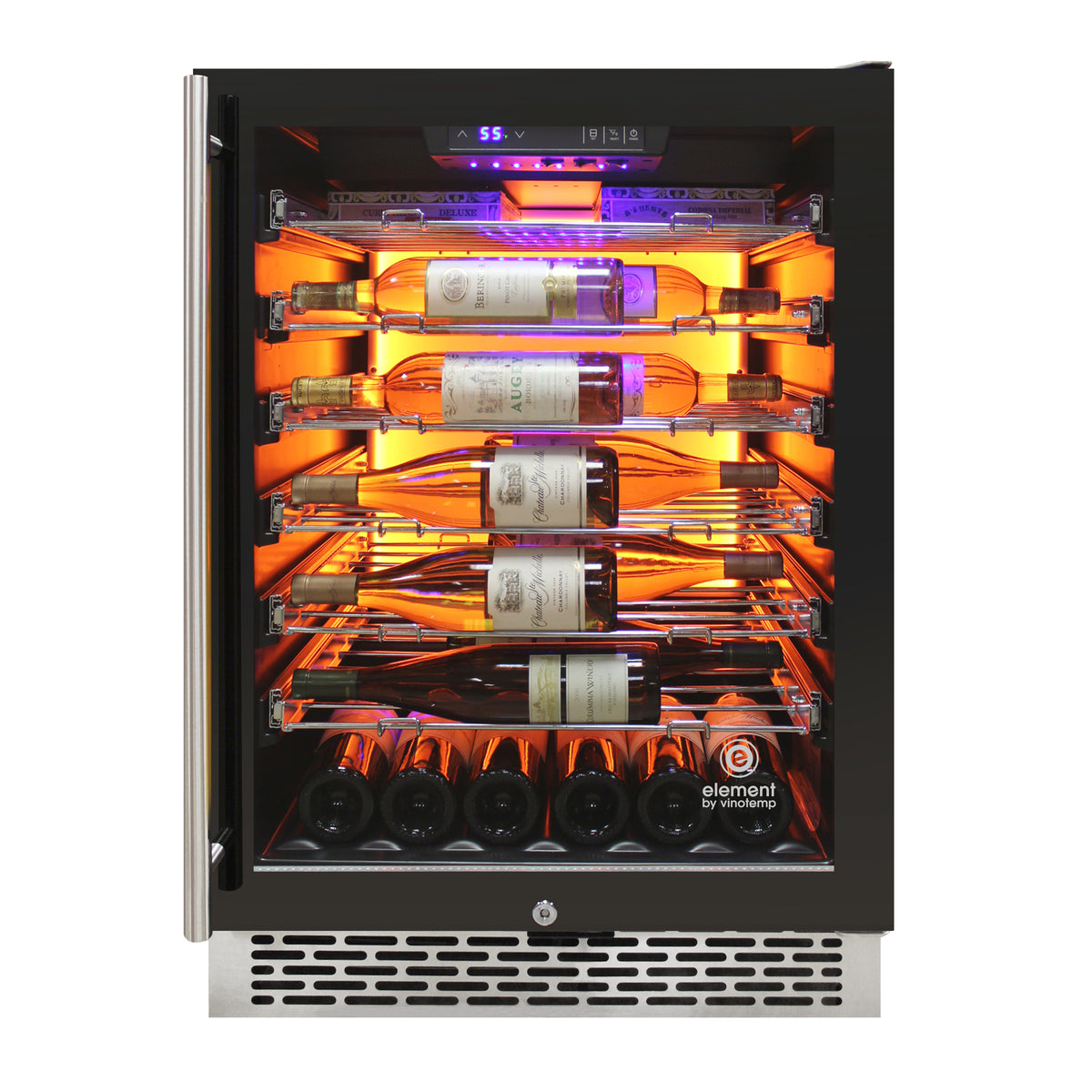 Vinotemp EL-54COMM Backlit Series Commercial Single-Zone Wine Cooler, 41 Bottle Capacity, in Black