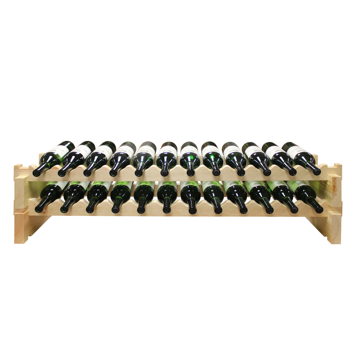 Vinotemp EP-4472-24 Modular Wine Rack, 2 x 12, 24 Bottle Capacity, in Natural (EP-4472-24-C)