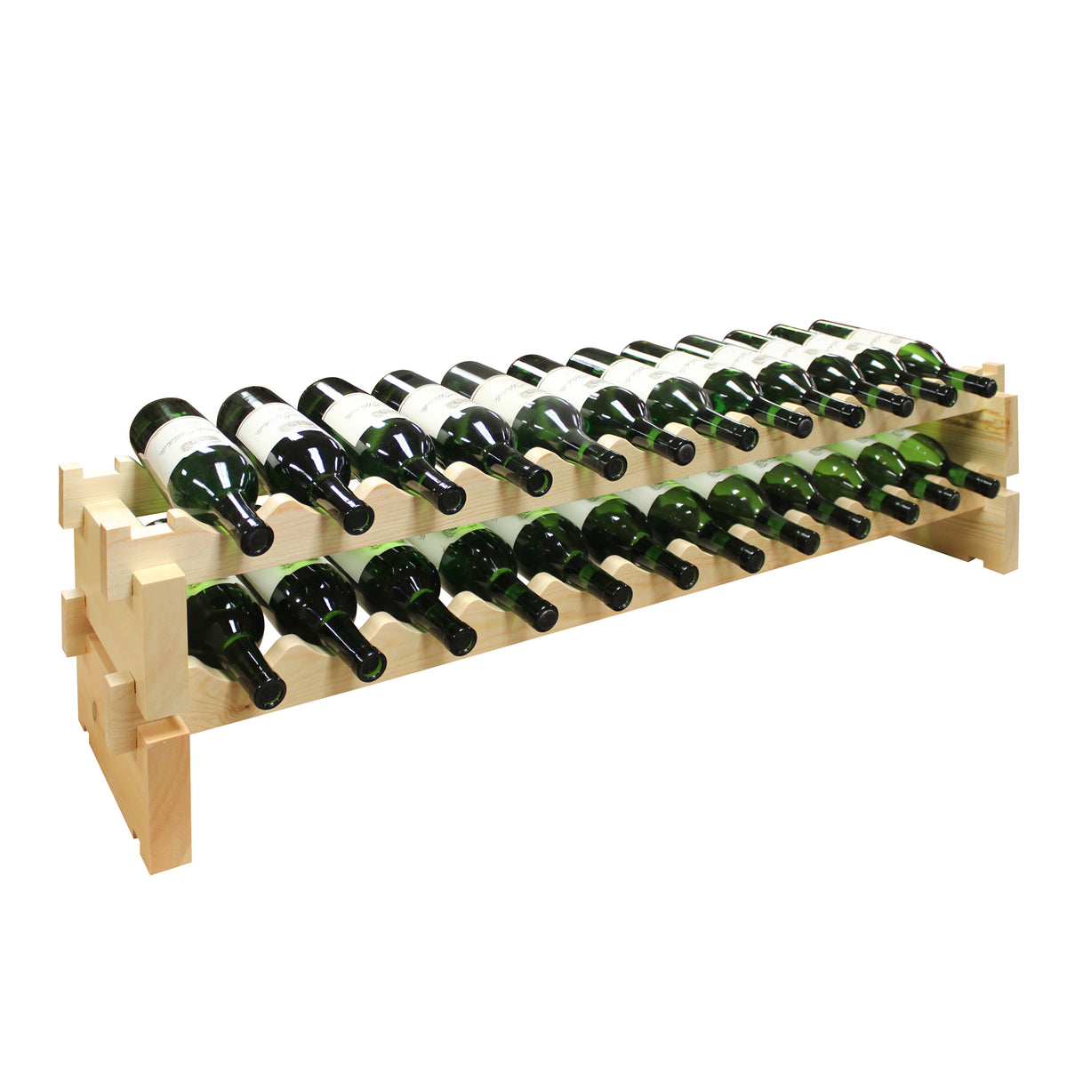 Vinotemp EP-4472-24 Modular Wine Rack, 2 x 12, 24 Bottle Capacity, in Natural (EP-4472-24-C)