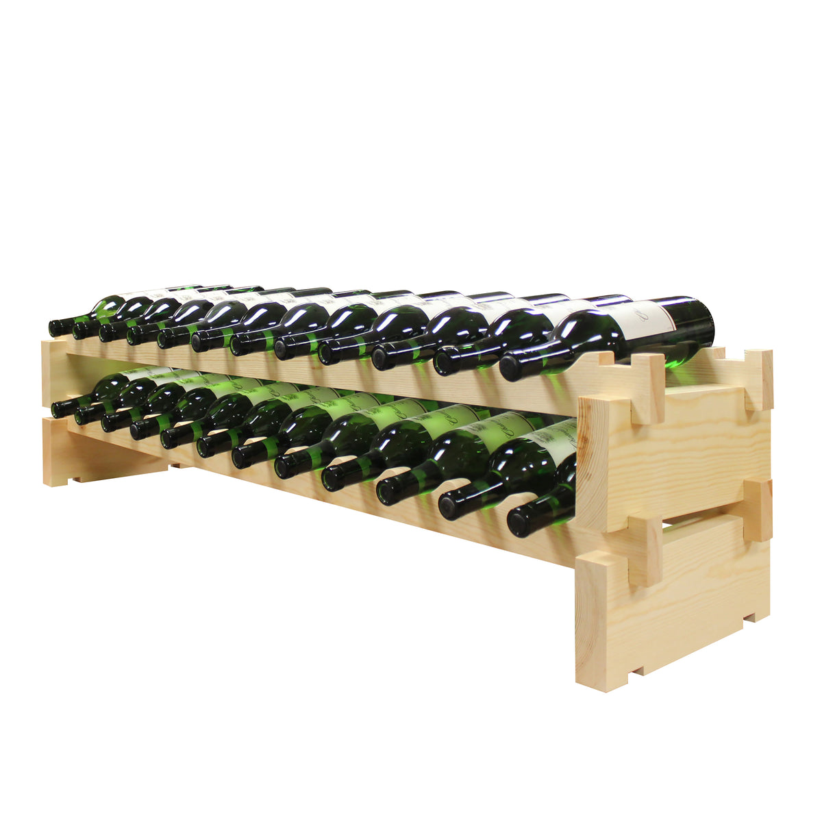 Vinotemp EP-4472-24 Modular Wine Rack, 2 x 12, 24 Bottle Capacity, in Natural (EP-4472-24-C)