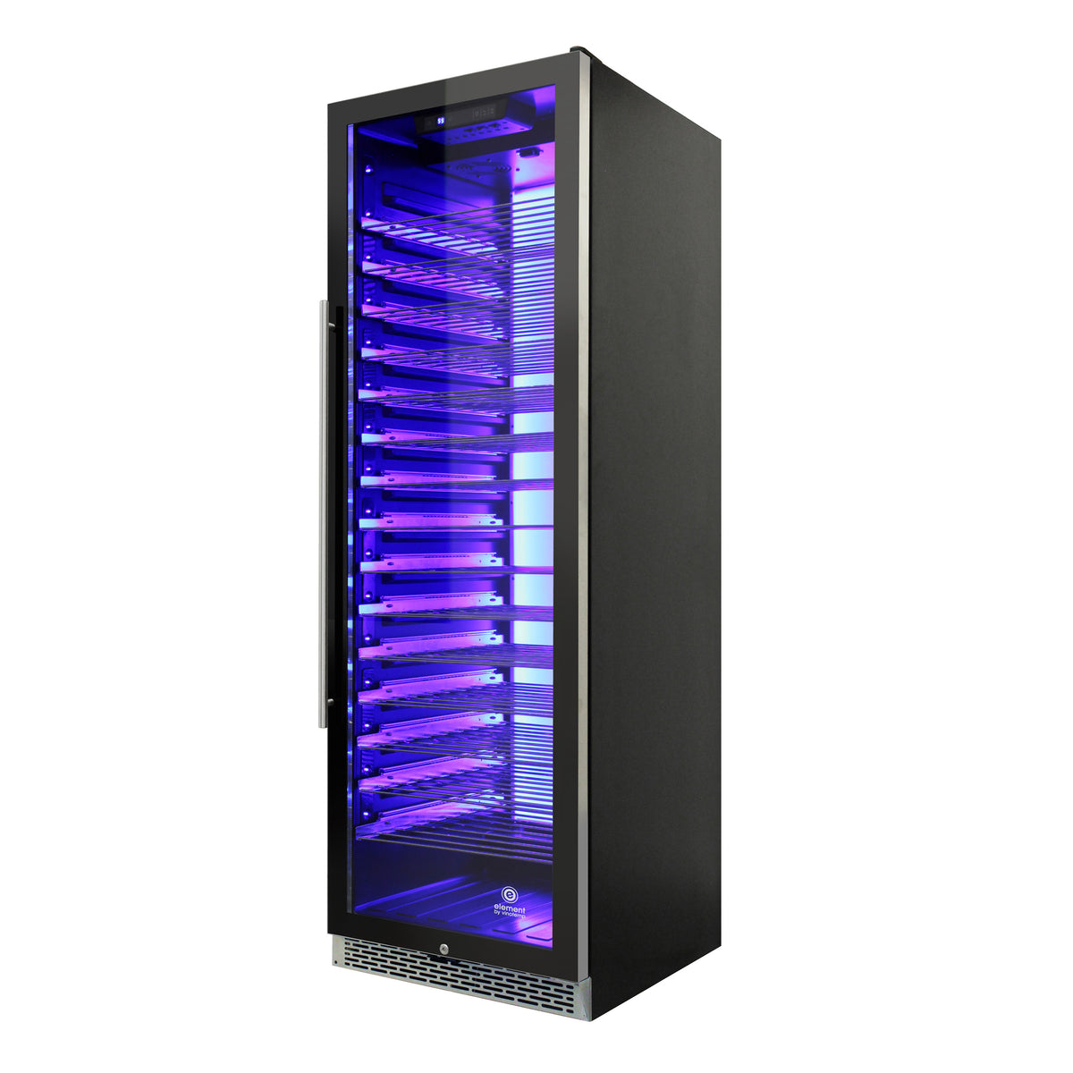 Vinotemp EL-168COMM Backlit Series Commercial 168 Single-Zone Wine Cooler, Right Hinge, 141 Bottle Capacity, in Black